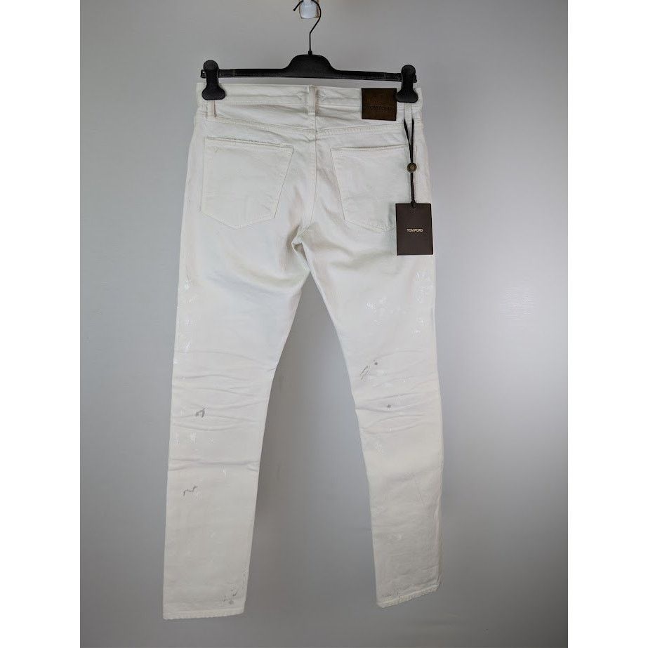 Tom Ford o1rshd1 Denim Slim Jeans in Aged Gum White Size US 32 / EU 48 - 18 Thumbnail