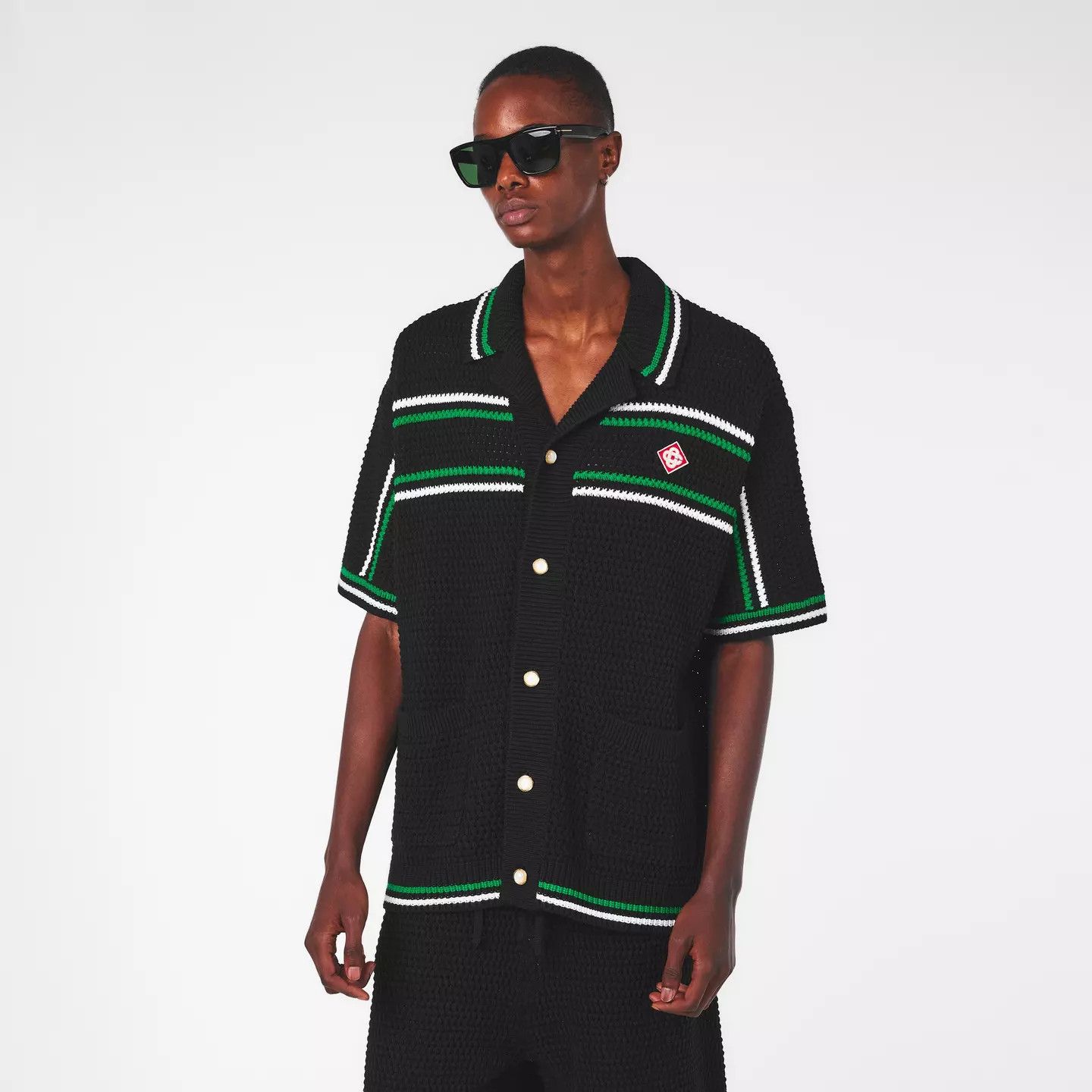 Casablanca o1g2r1mq0426 Knitted Shirt in Black Size US L / EU 52-54 / 3 - 3 Thumbnail