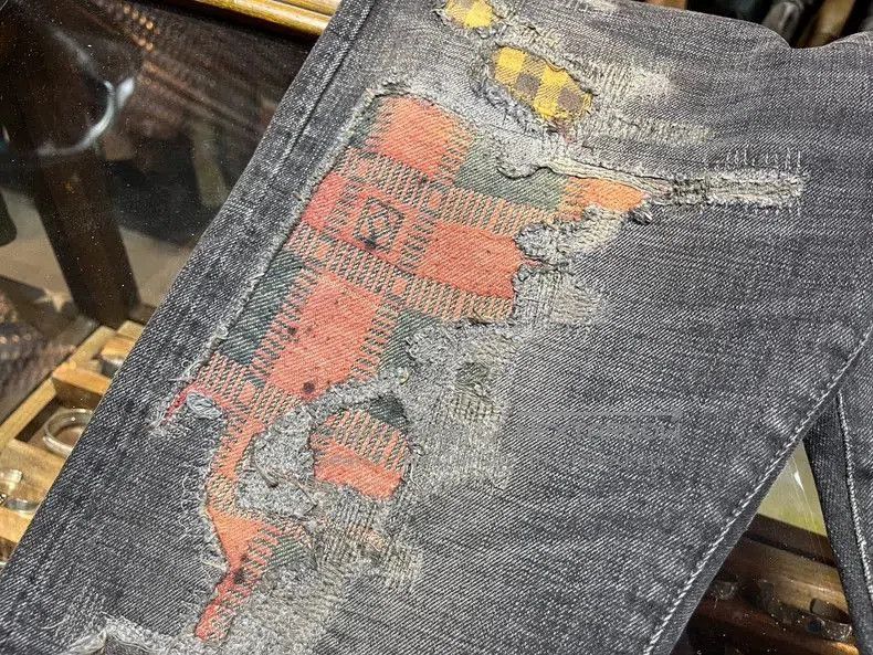 RRL Ralph Lauren RRL Distressed Patch Denim Jeans. Size US 31 - 7 Thumbnail