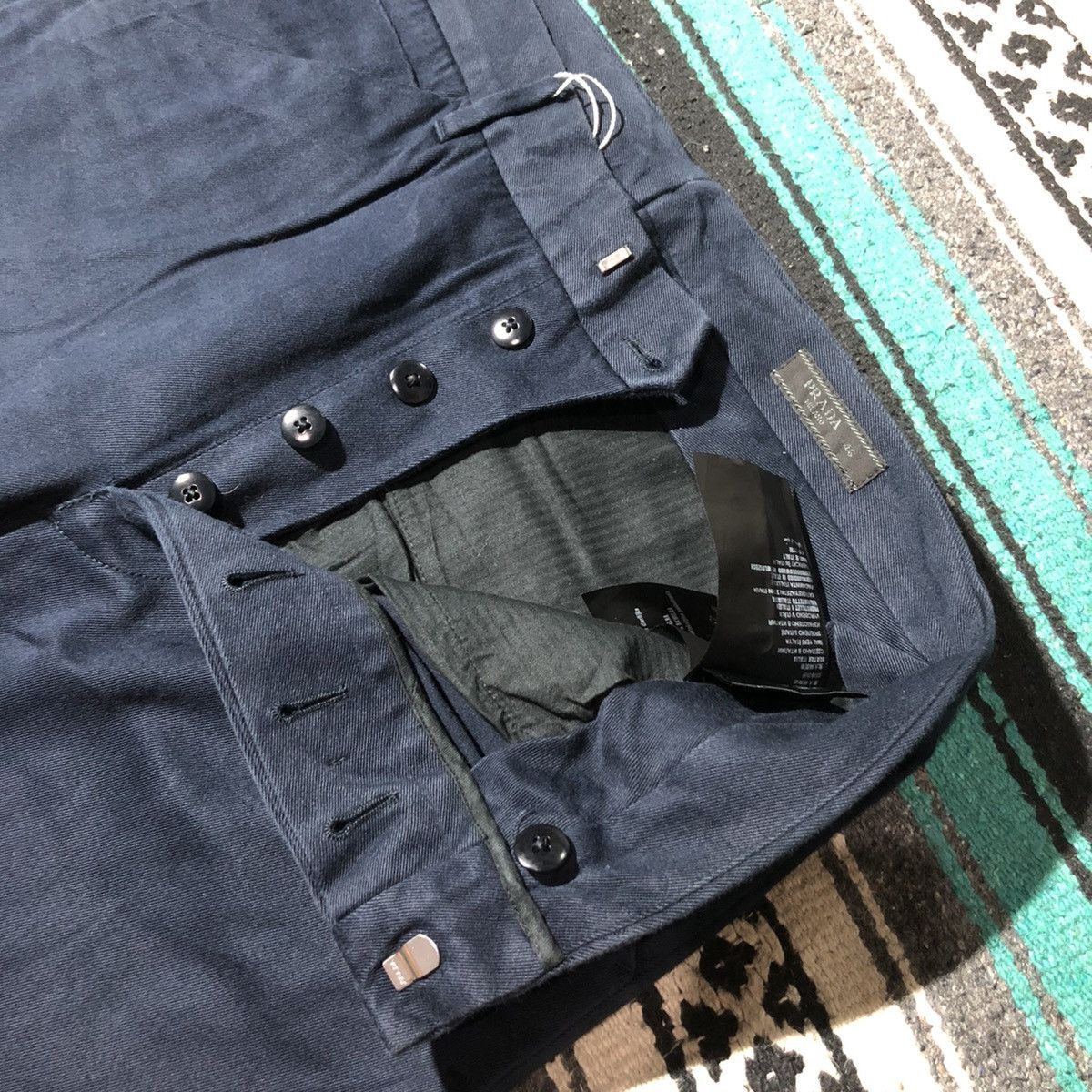 Prada Prada Navy Cotton Pants Size US 32 / EU 48 - 14 Thumbnail
