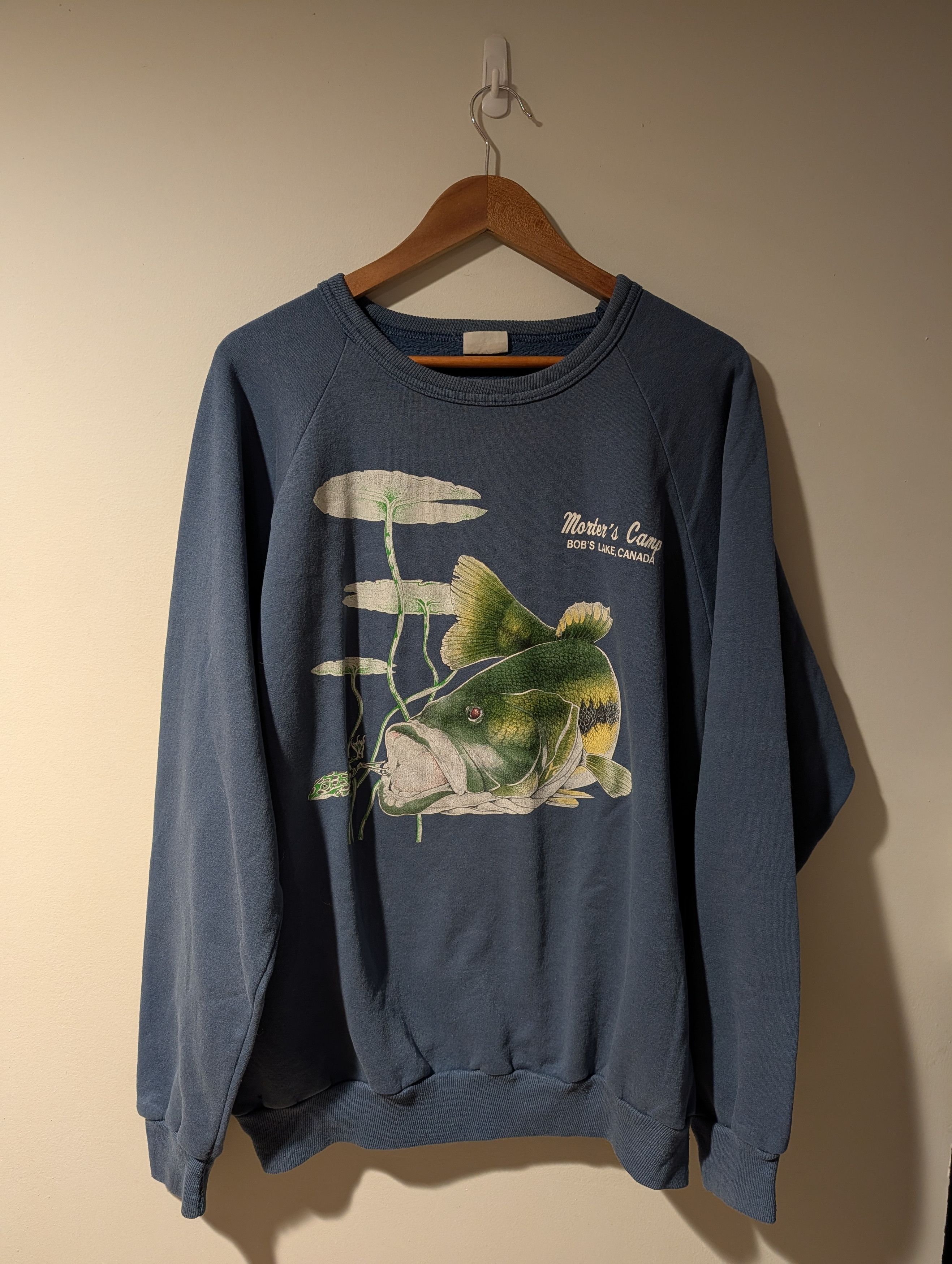 Arts & Science Vintage 90s Bass Animal Nature Wildlife Canada Sweatshirt Size US XL / EU 56 / 4 - 1 Thumbnail