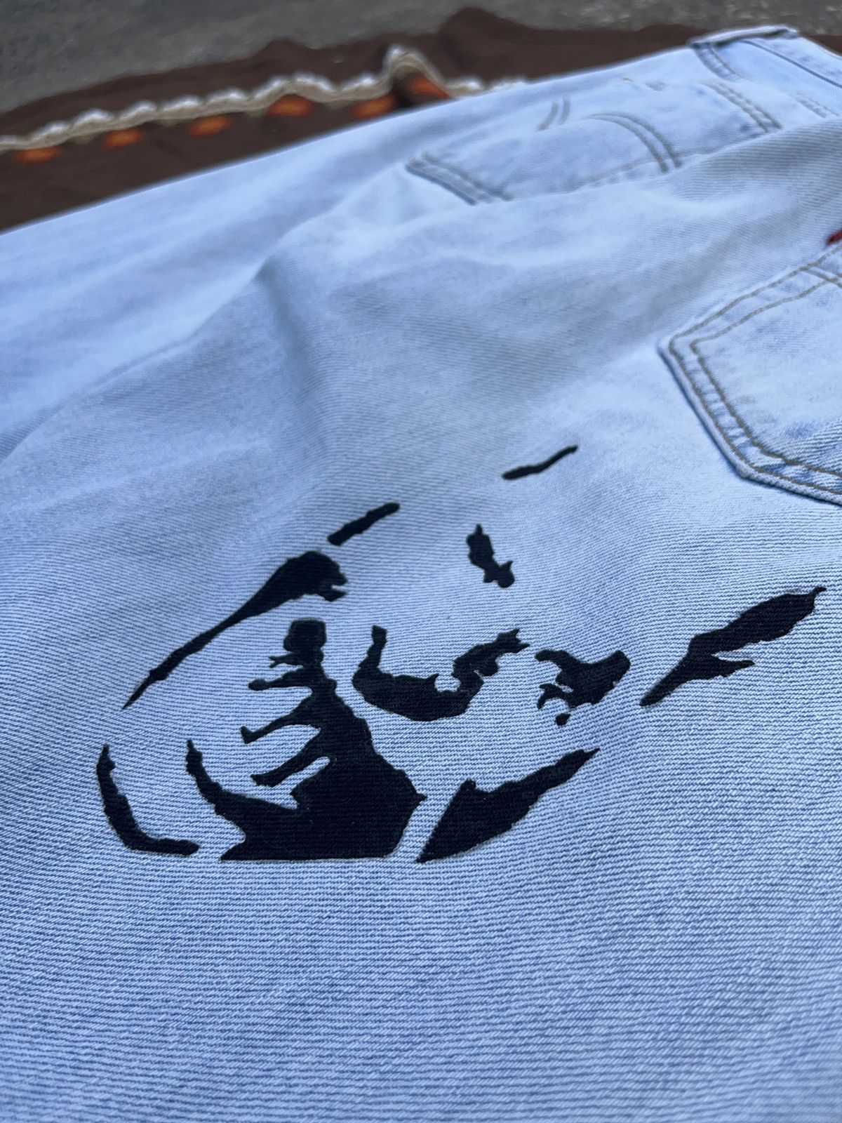 Apex Aphex Twin Custom Made Jeans On Vintage Levi’s 501 Size US 34 / EU 50 - 14 Thumbnail