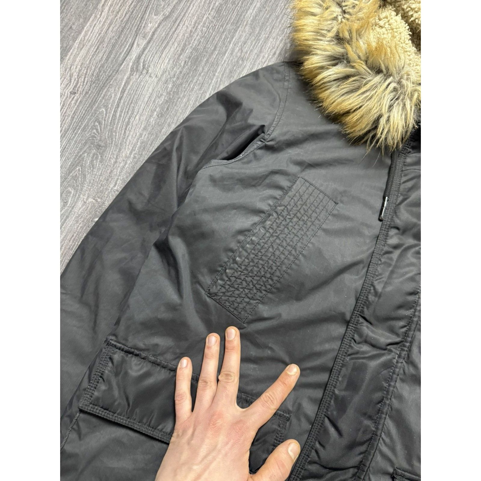 Diesel × Vintage Diesel Zip Fur Hoodie Parka Ifsixwasnine Lgb Style Size US L / EU 52-54 / 3 - 6 Thumbnail