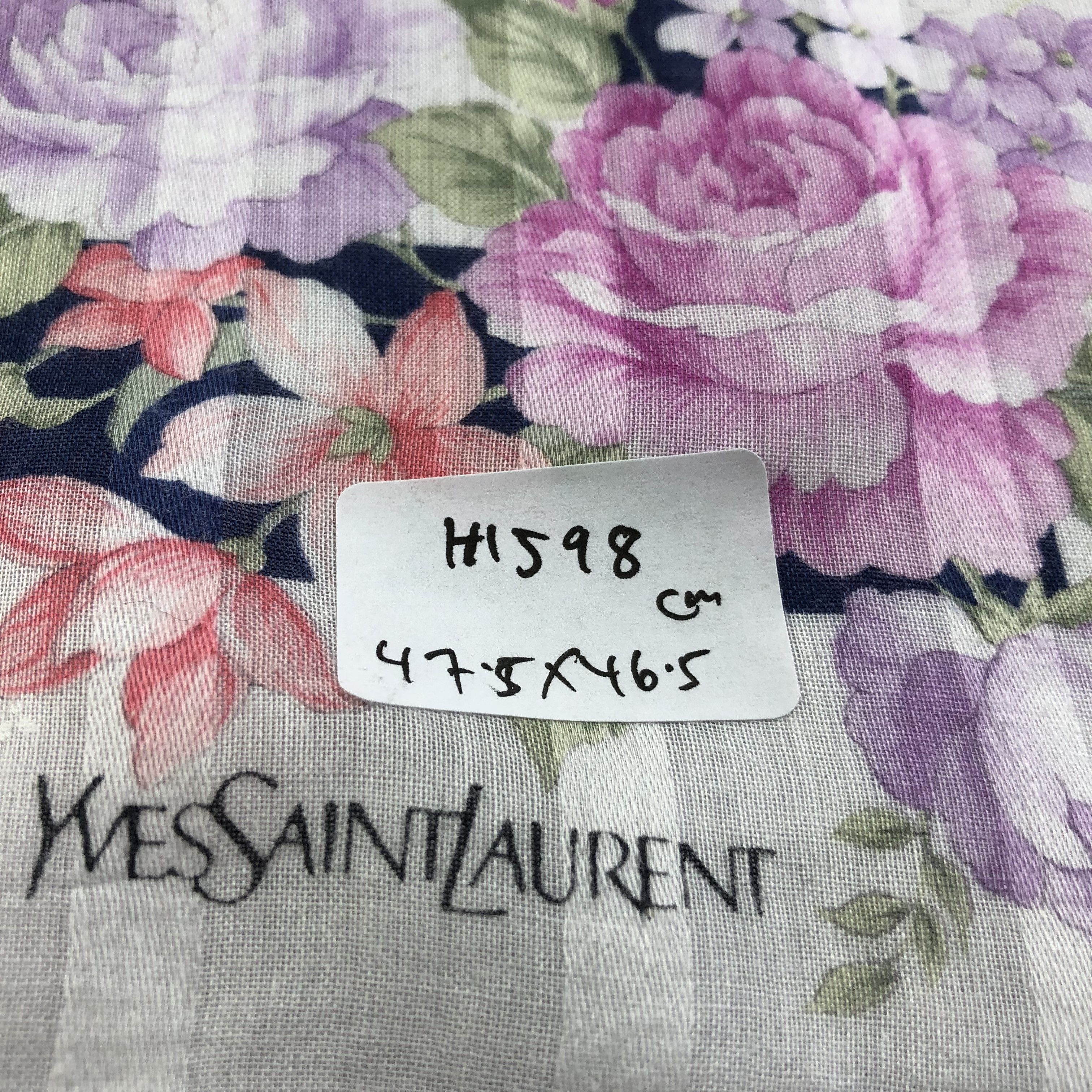 Yves Saint Laurent YSL Floral Handkerchief Neckerchief Bandana H1598 Size ONE SIZE - 8 Thumbnail