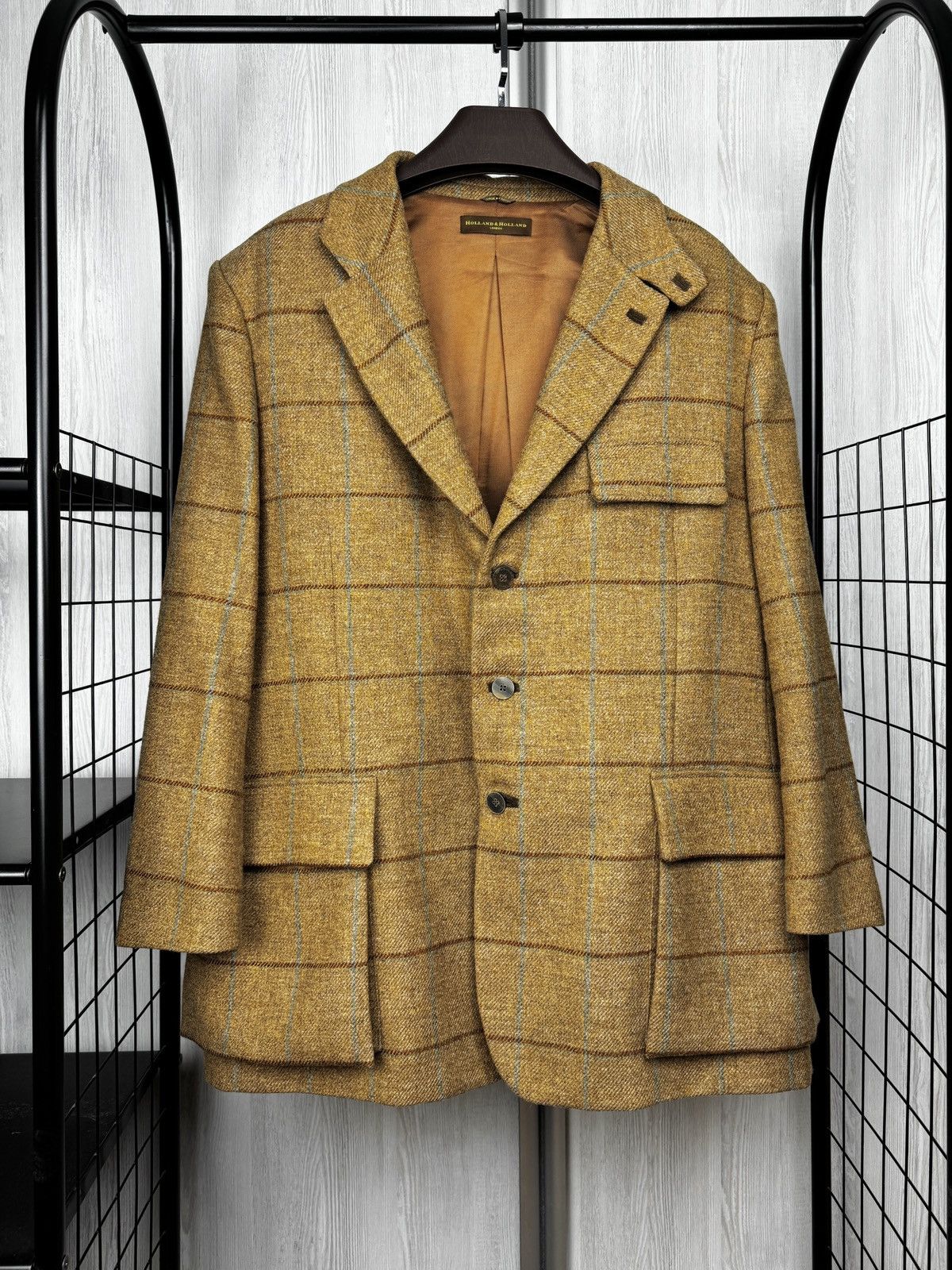 Holland & Holland Holland & Holland checkered tweed hunting blazer jacket 58 Size US XXL / EU 58 / 5 - 2 Thumbnail