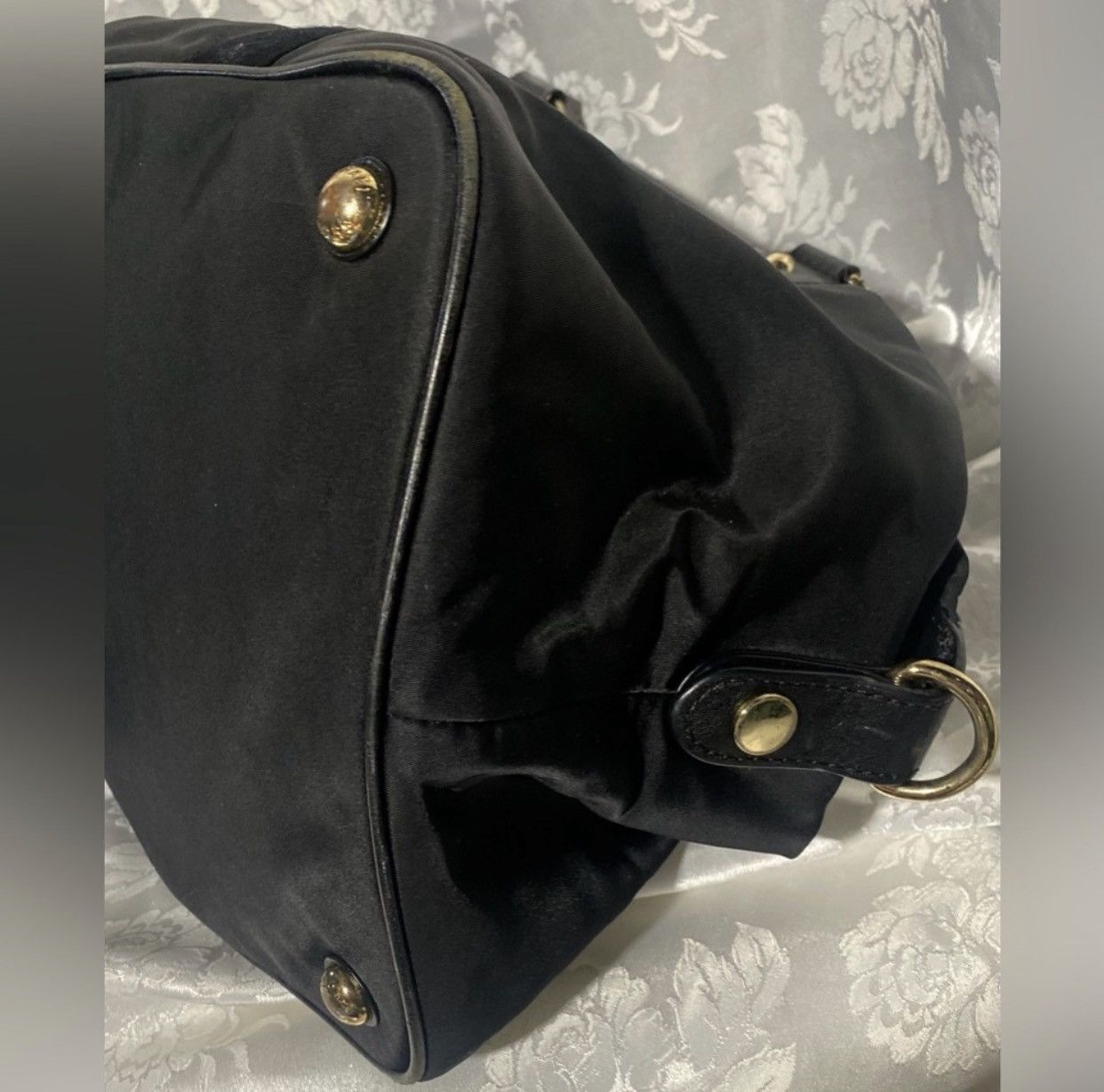 Michael Kors Michael Kors Black Nylon Satchel Tote Bag Gold Hardware Size ONE SIZE - 7 Thumbnail