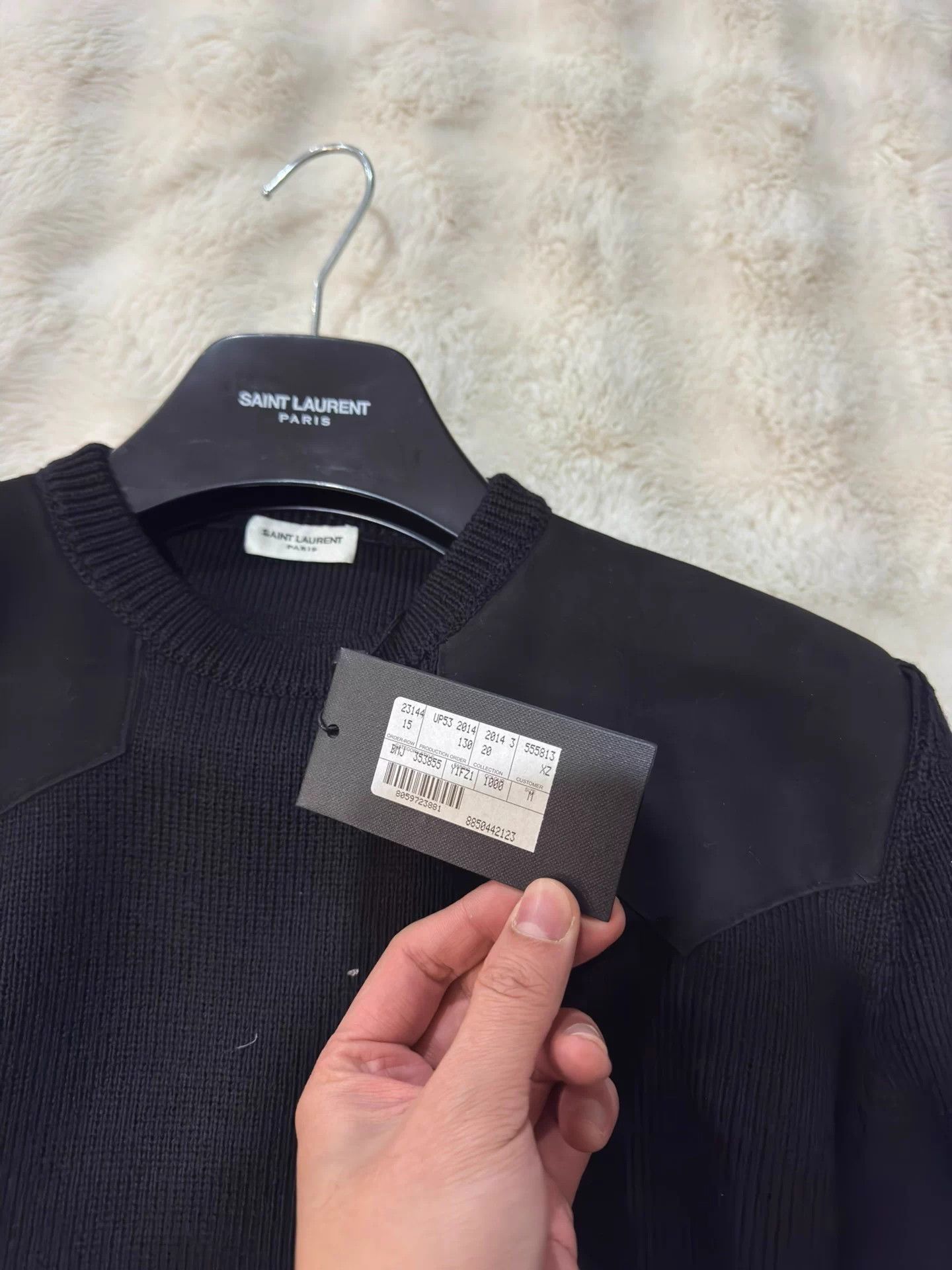 Saint Laurent Paris Saint Laurent SLP 14 men's black sheepskin leather sweater M Size US M / EU 48-50 / 2 - 2 Thumbnail