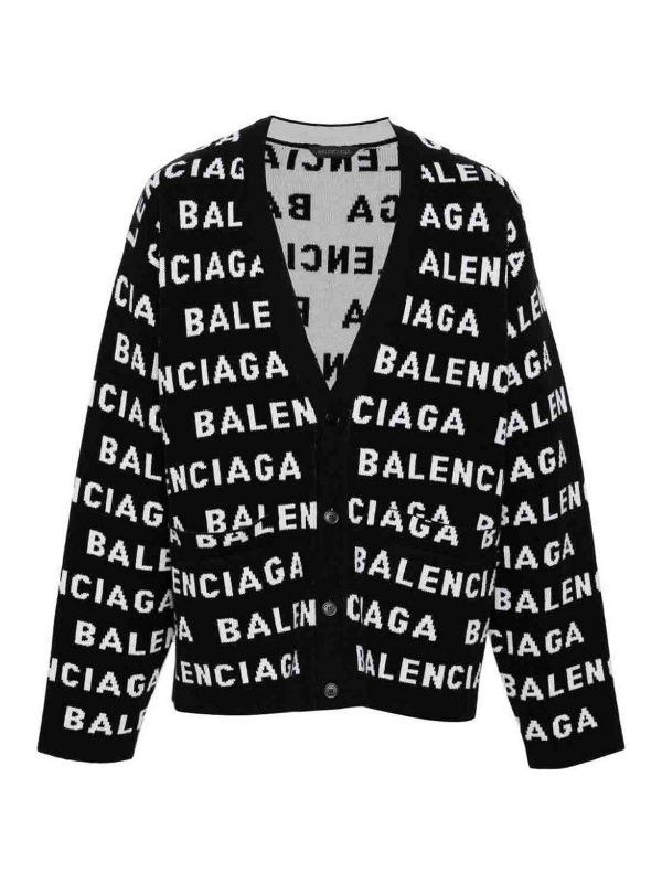 Balenciaga o1la1rc1a0226 All-Over Cardigan In Black/White Size US S / EU 44-46 / 1 - 1 Thumbnail