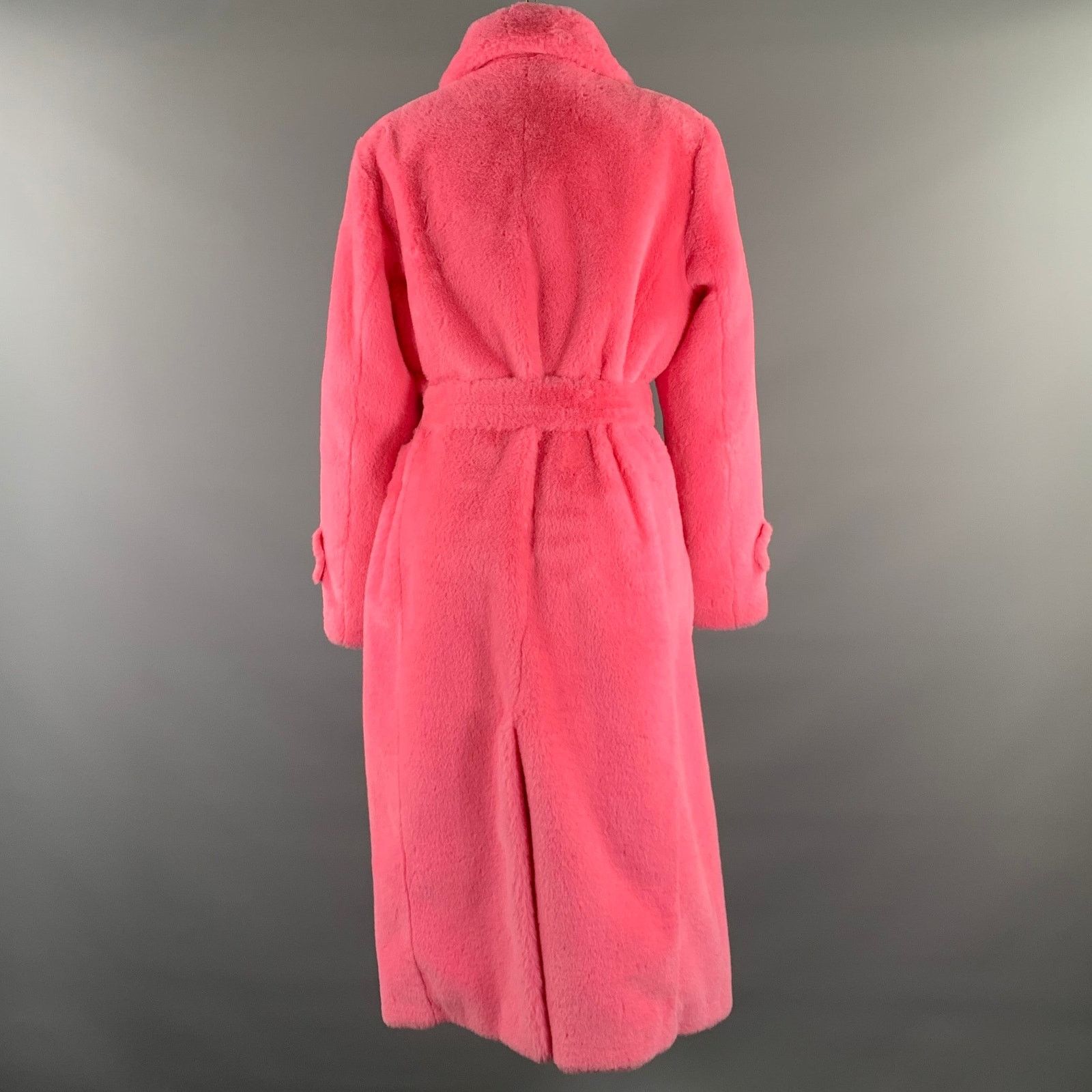 STAND STUDIO STAND STUDIO Size M Pink Faux Fur Belted Coat Size M / US 6-8 / IT 42-44 - 3 Thumbnail