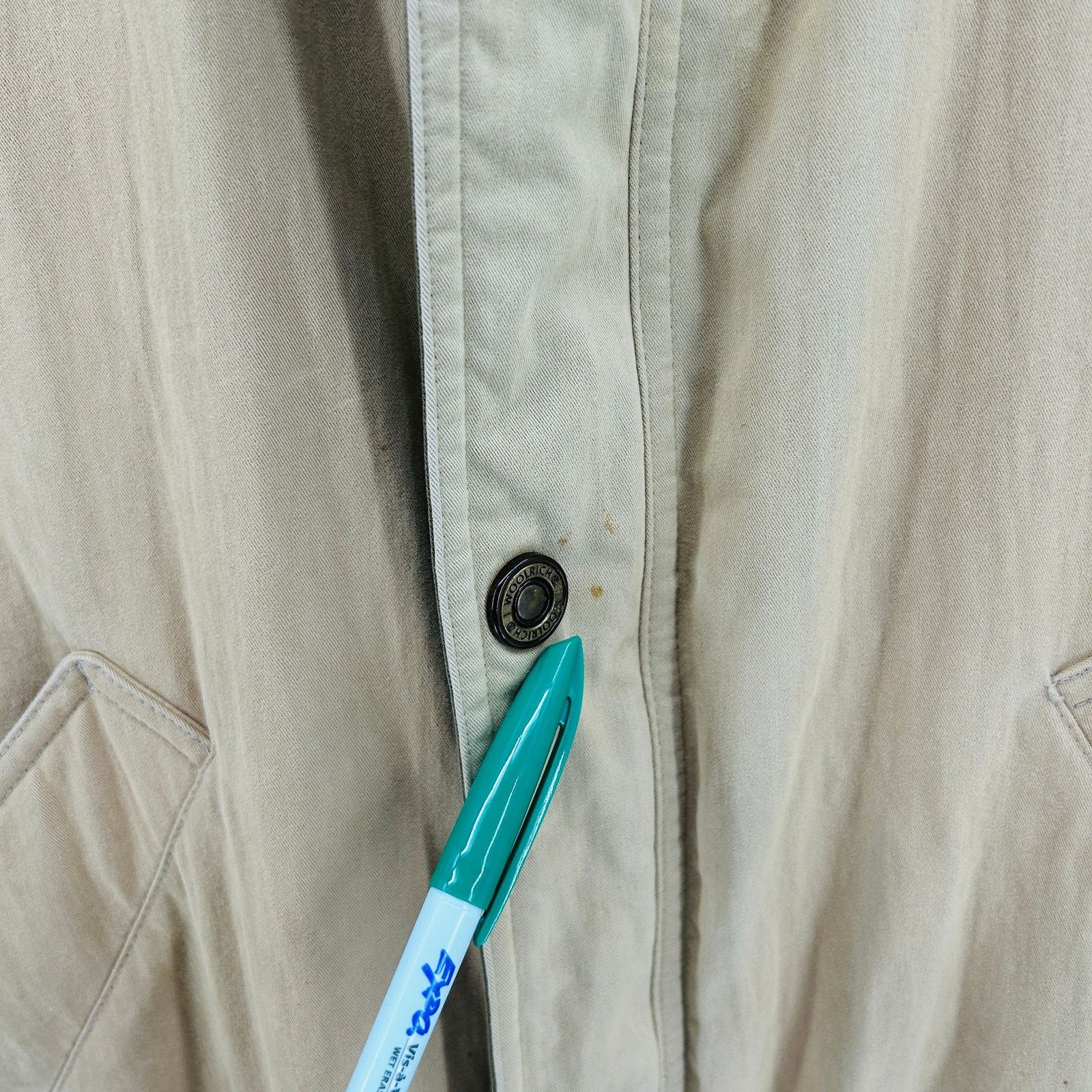 Woolrich Woolen Mills 90s Woolrich Distressed Tan Barn Coat + Leather Collar Size US L / EU 52-54 / 3 - 12 Thumbnail