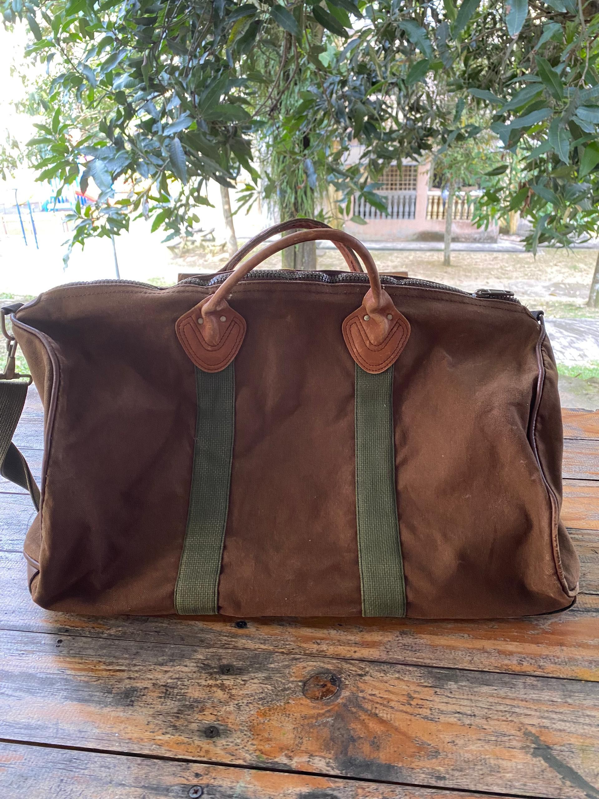 L.L. Bean 🔥1970s L.L.BEAN Zipper Duffel Bag V Dark Brown Size ONE SIZE - 10 Thumbnail