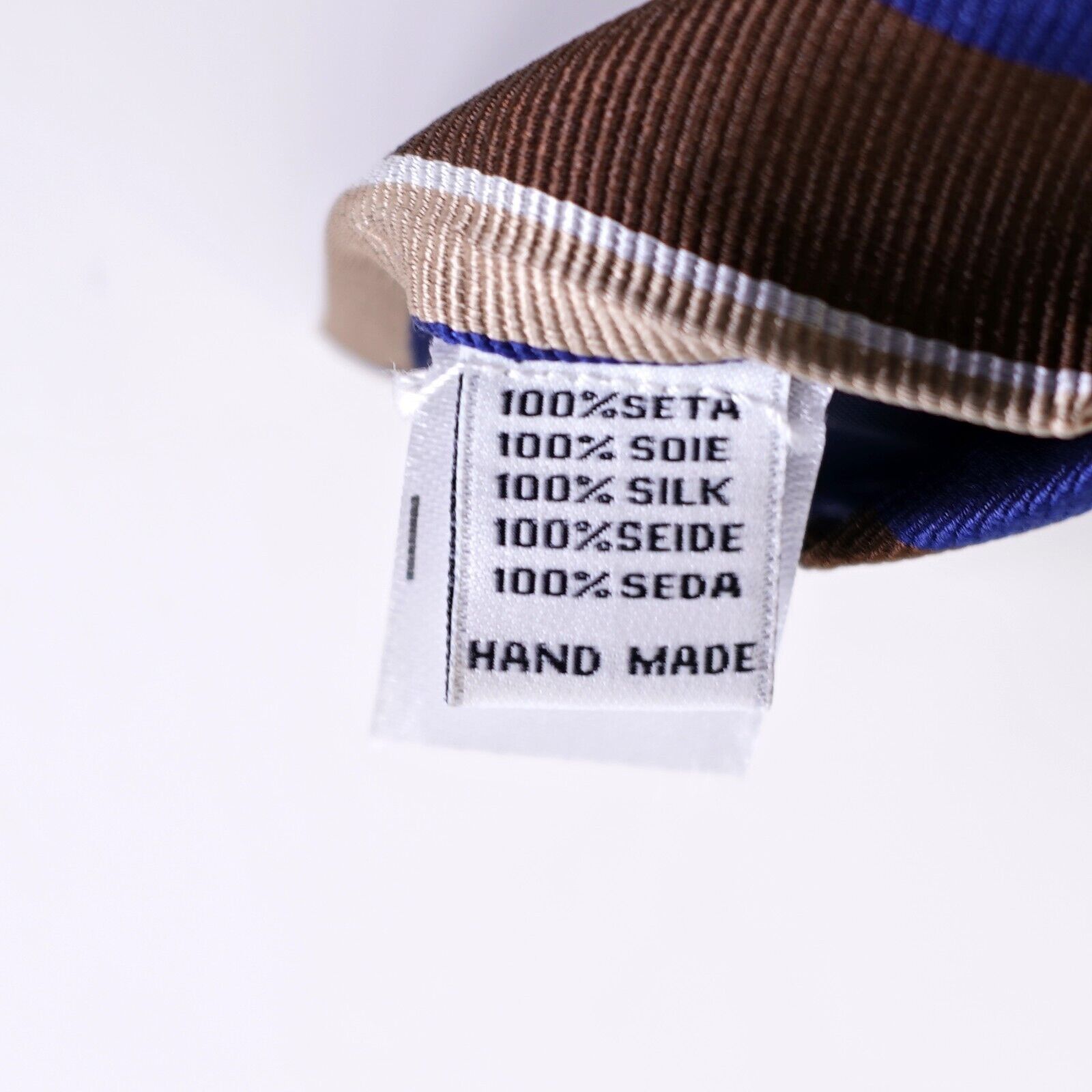 Vintage Camicissima Blue Tan Brown Striped Woven Silk Tie Size ONE SIZE - 5 Thumbnail