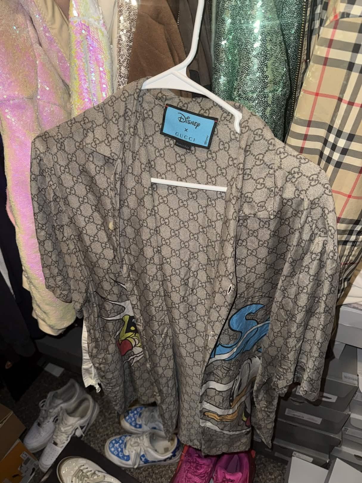 Gucci Gucci Flash Donald Duck Monogram Silk Button Up Size US S / EU 44-46 / 1 - 3 Thumbnail