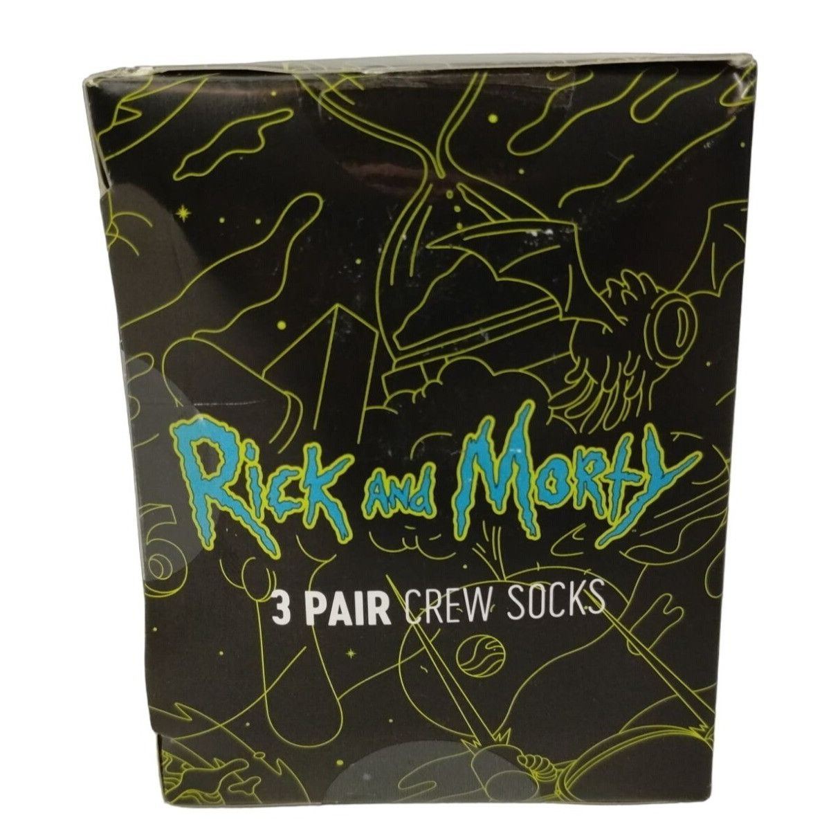 Designer Adult Swim Rick and Morty 3 Pack Mens Crew Socks Size 10-13 Size ONE SIZE - 5 Thumbnail