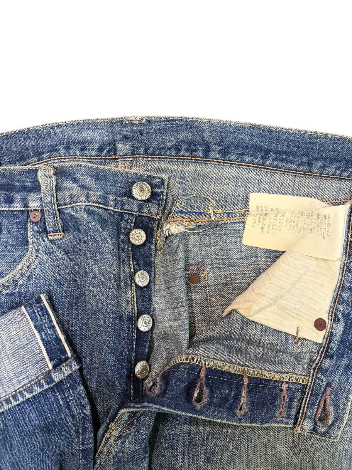 Studio D'Artisan Vintage Japanese Brand Mud Wash Selvedge Baggy Jeans Size US 35 - 5 Thumbnail