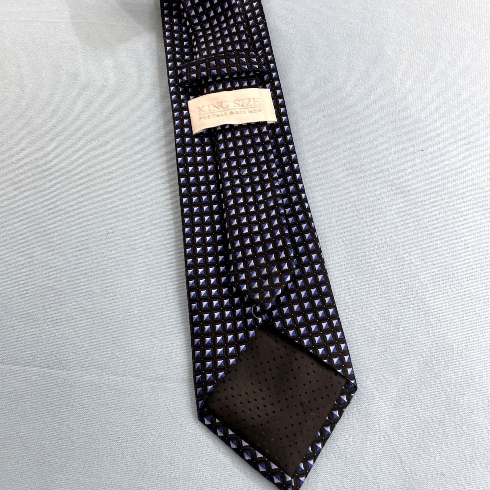 Vintage VINTAGE King Size Big and Tall Silk Tie Mens Geometric Cube Blue 65" Necktie 4" Width Stylish Designer Wedding Modern Colourful Polka Dots 1990s Mens Size ONE SIZE - 6 Thumbnail