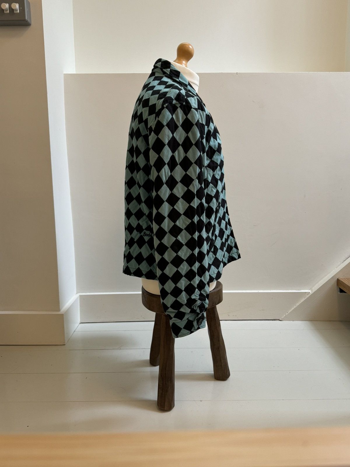 Bode BODE Light Blue & Black Diamond Checkerboard Jacket Size US M / EU 48-50 / 2 - 4 Thumbnail