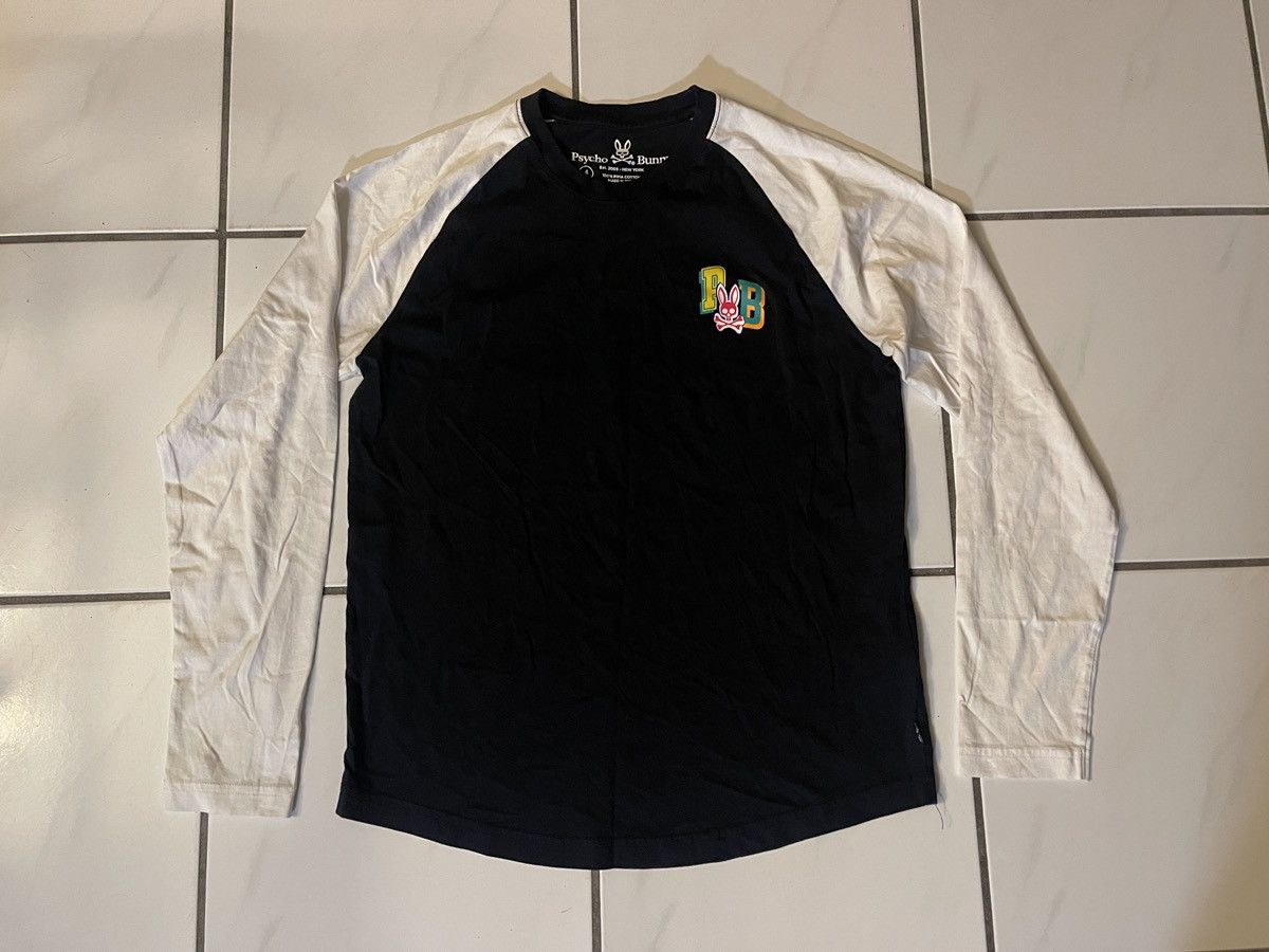 Psycho Bunny Psycho Bunny Men's Black White Crew Neck Raglan T Shirt 4 Size US S / EU 44-46 / 1 - 1 Thumbnail