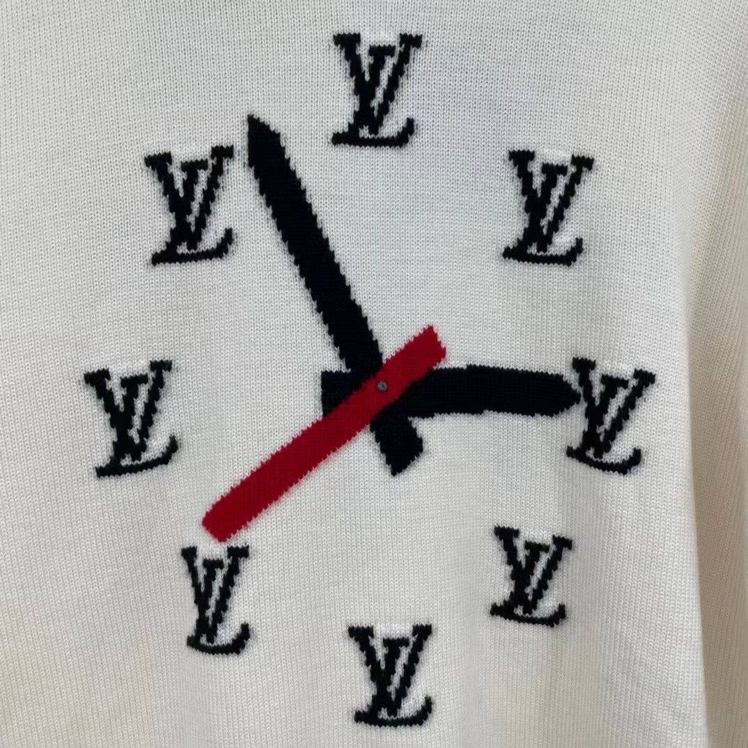 Louis Vuitton Louis Vuitton lv white clock logo sweater Nextarrow-2412 Size US XL / EU 56 / 4 - 5 Thumbnail