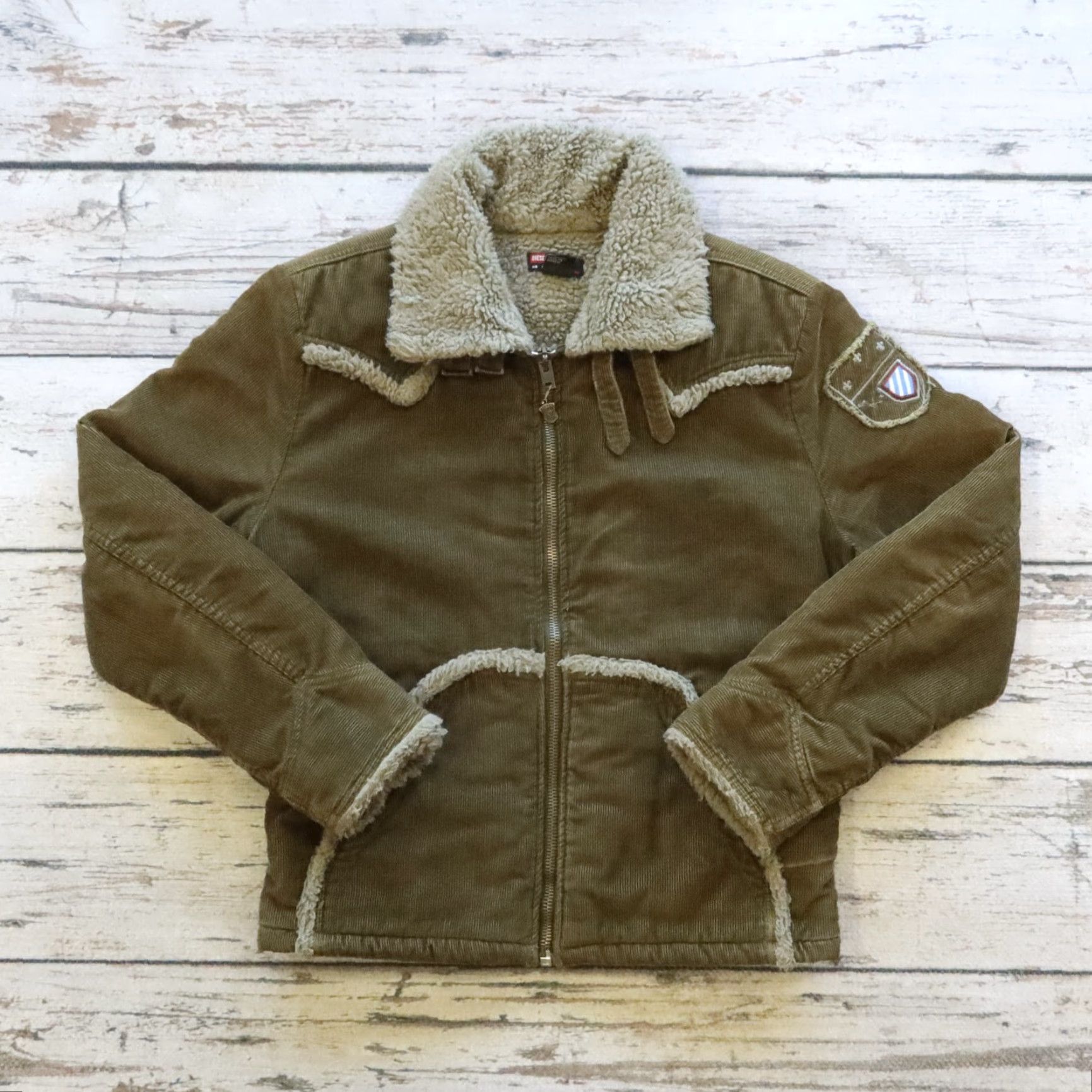 Diesel VINTAGE 90s Diesel Corduroy Pile Fleece Lined Jacket Size US M / EU 48-50 / 2 - 2 Thumbnail