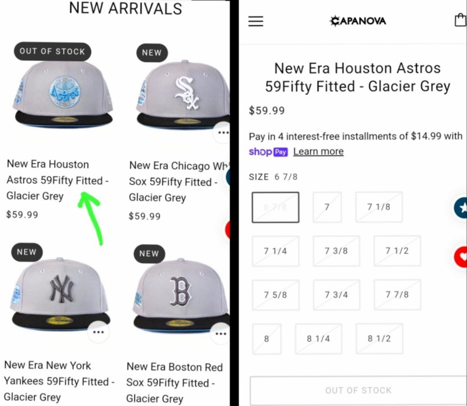 New Era *Firm* 7 7/8 Capanova Houston Astros New Era Fitted Size ONE SIZE - 12 Thumbnail