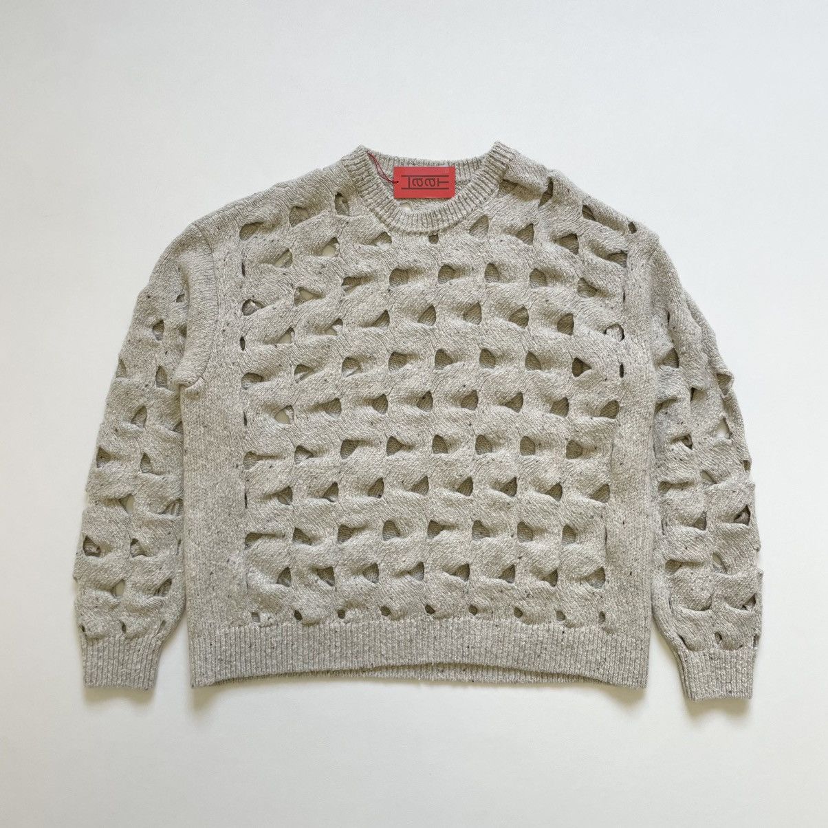 Issey Miyake Cream Cut Out Wool ‘Nest Knit’ Size US M / EU 48-50 / 2 - 1 Thumbnail