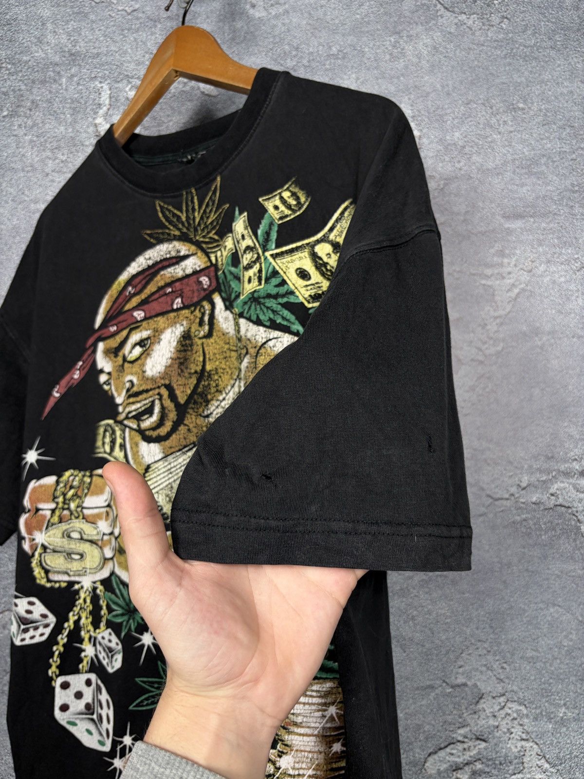 Band Tees Vintage 2pac Tupac Shakur Cannabis Band Rap T-shirt Tee Size US XL / EU 56 / 4 - 12 Thumbnail
