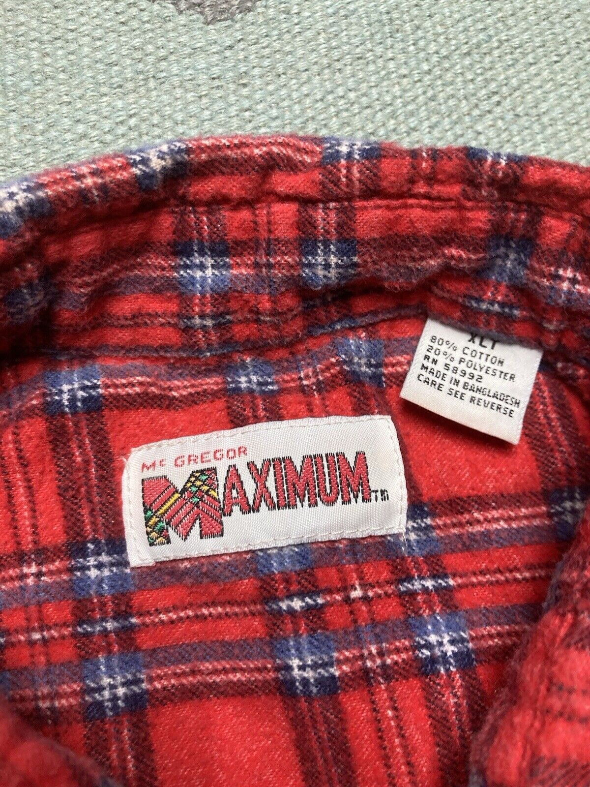 Vintage 80s flannel shirt Mcgregor maximum brushed cotton XL tall Size US XL / EU 56 / 4 - 4 Thumbnail