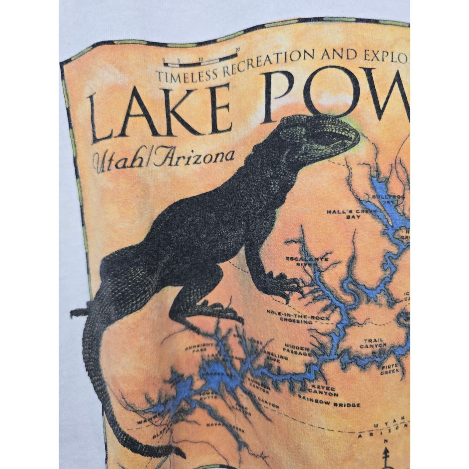 Vintage Vintage Lake Powel Shirt Iguana Lizard Utah Arizona Map Tee Size US L / EU 52-54 / 3 - 4 Thumbnail