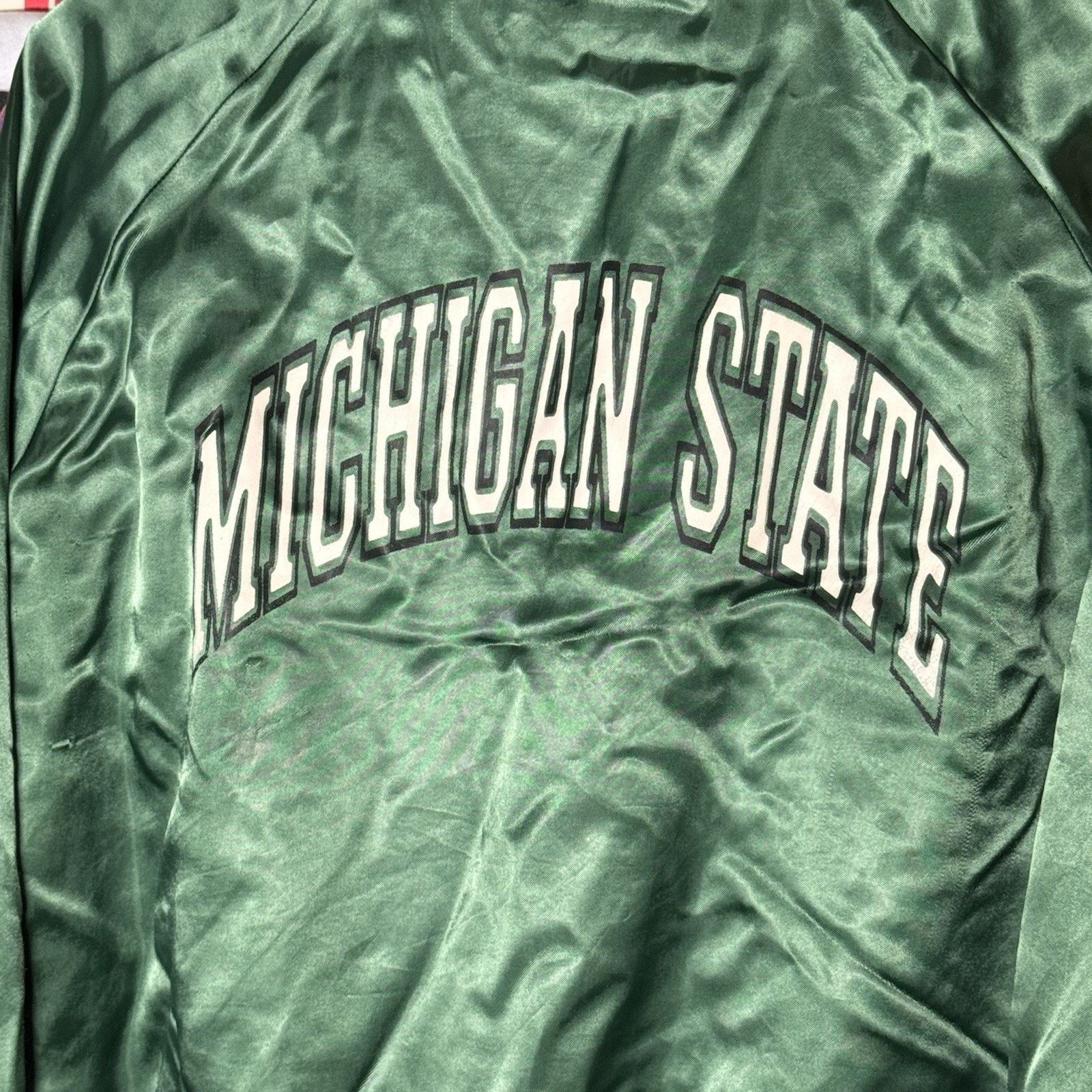 Chalk Line × Vintage VTG Chalkline Michigan St. Spartans Satin Bomber Jacket XL Size US XL / EU 56 / 4 - 7 Thumbnail