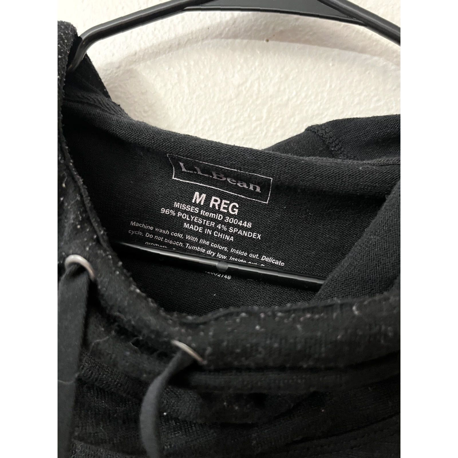 Vintage L.L. BEAN Marled Performance Hoodie | Women's Medium Black | Activewear Pullover Size M / US 6-8 / IT 42-44 - 2 Thumbnail