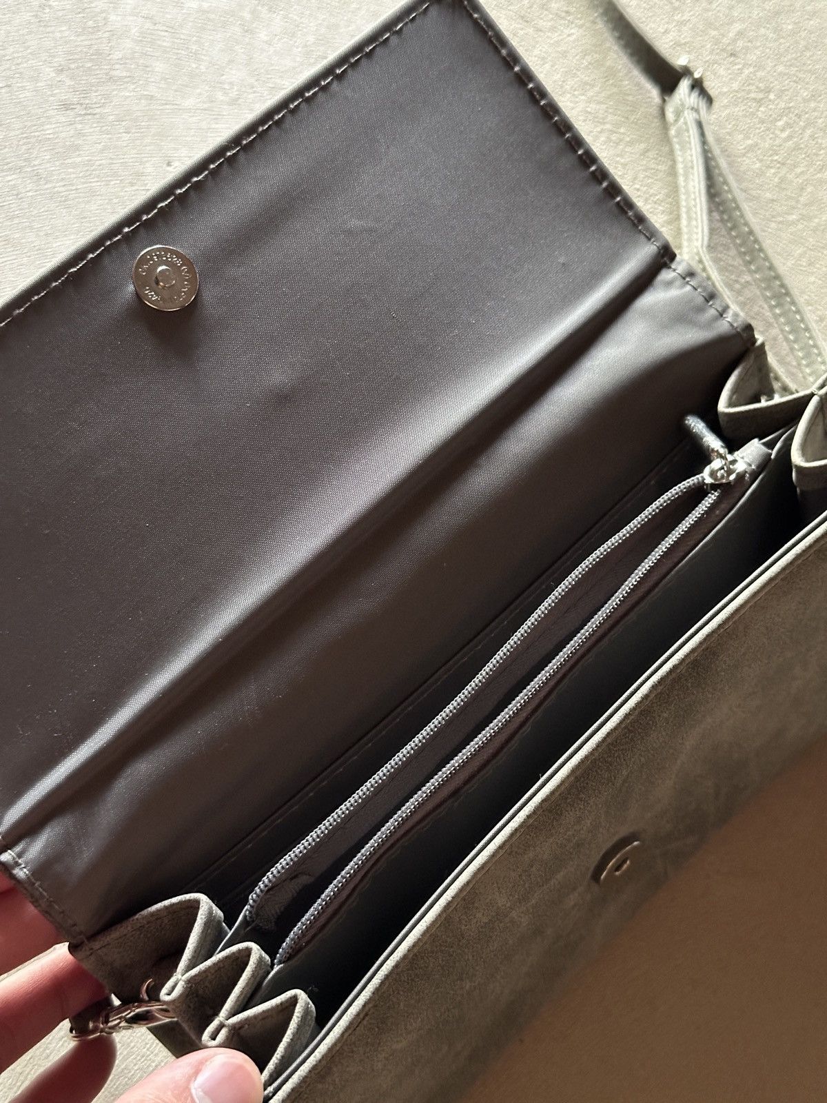 Japanese Brand × Vintage × Yohji Yamamoto vintage y's yohji yamamoto grey suede clutch purse bag Size ONE SIZE - 4 Thumbnail