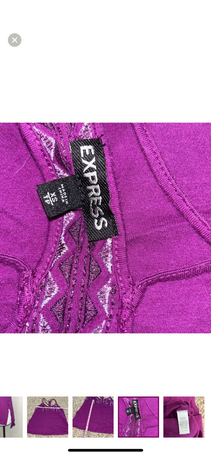 Express Express XS purple embroidered tank top Size XS / US 0-2 / IT 36-38 - 6 Thumbnail