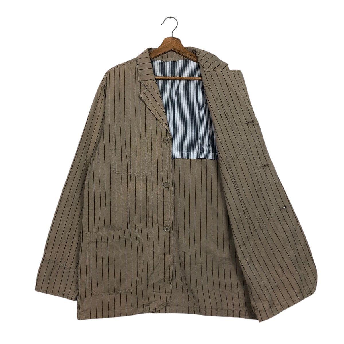 Japanese Brand Vtg Hickory Chore Jacket Striped Hillcrop Club Issey Miyake Size US L / EU 52-54 / 3 - 12 Thumbnail