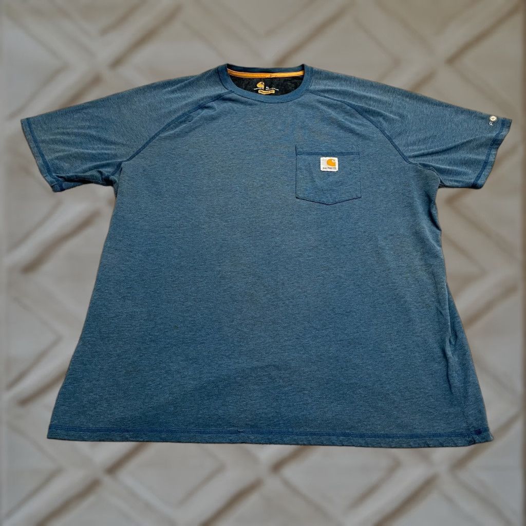 Carhartt Carhartt Force Relaxed T-Shirt Mens XL Blue Crew Neck Cotton Pocket Tee Shirt Size US XL / EU 56 / 4 - 1 Thumbnail