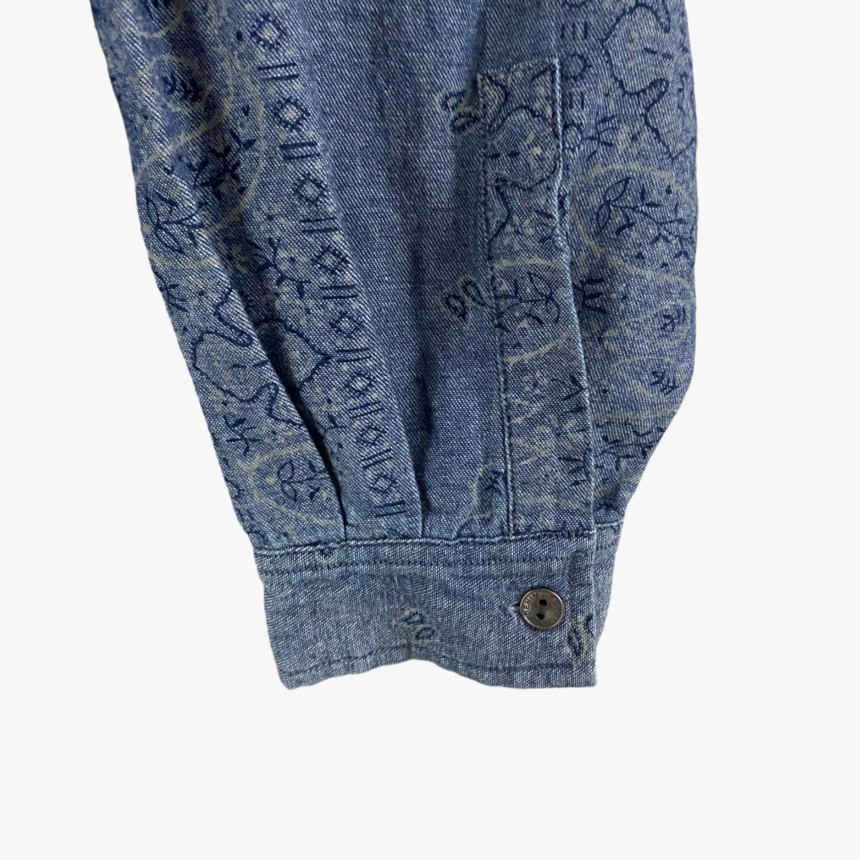 Vintage VINTAGE UNIONBAY Shirt Cropped Button-Up Chambray 100% Cotton Long Sleeve Women’s Large Blue Paisley Size L / US 10 / IT 46 - 7 Thumbnail