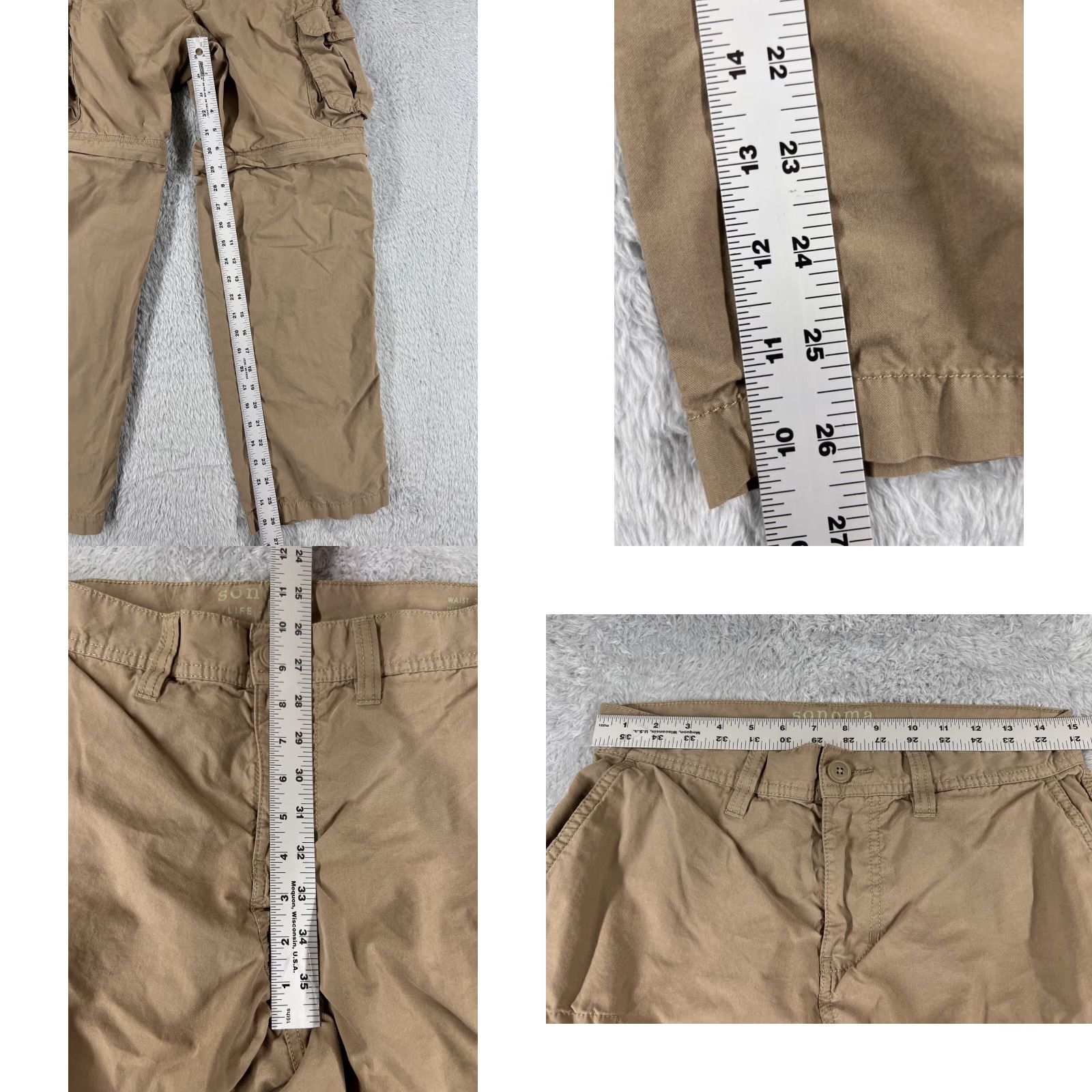 Vintage Sonoma Pants Mens 30 Beige Convertible Cargo Hiking Camping Backpacking 30x30 Pants Beige Mens Regular Straight Khakis Convertible Cargo Hiking 30x30 Size US 30 / EU 46 - 8 Thumbnail