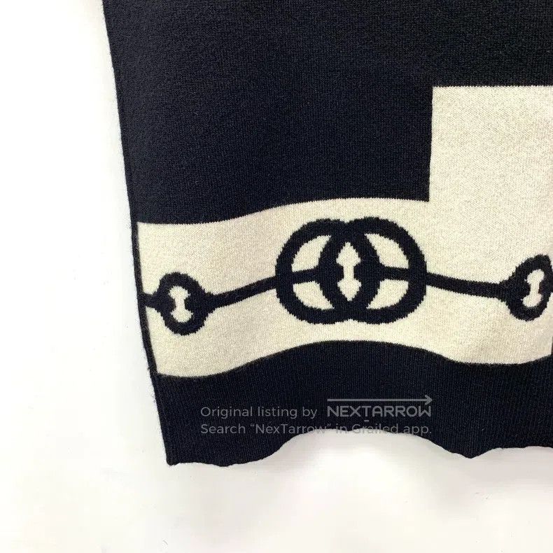 Hermes Hermes Black pattern letter intarsia cashmere round neck s Size XS / US 0-2 / IT 36-38 - 4 Thumbnail