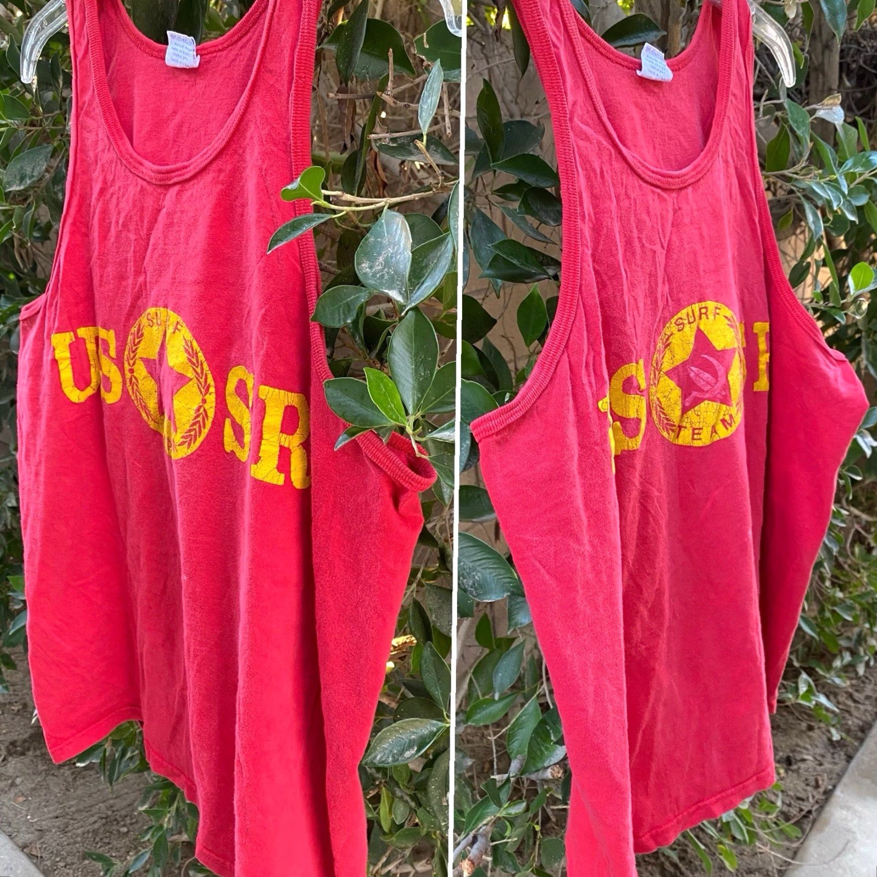 Vintage VINTAGE USSR Surf Team Long Live The Union Of Soviet Surfing Republics Tank Top Size US L / EU 52-54 / 3 - 5 Thumbnail