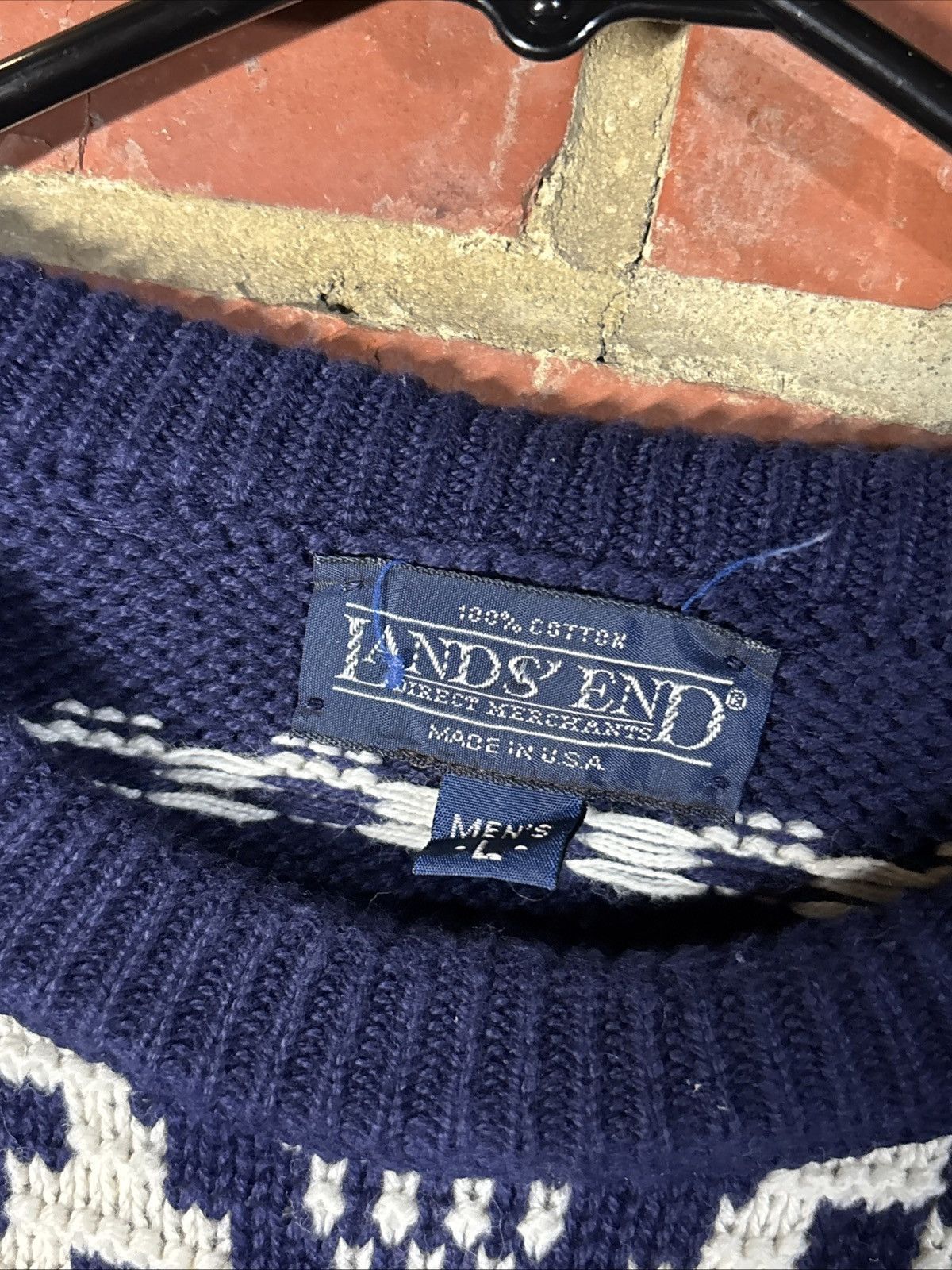 Lands' End Vintage 90s Lands End Nordic Pattern Pull Over Sweater Sz L Size US L / EU 52-54 / 3 - 4 Thumbnail