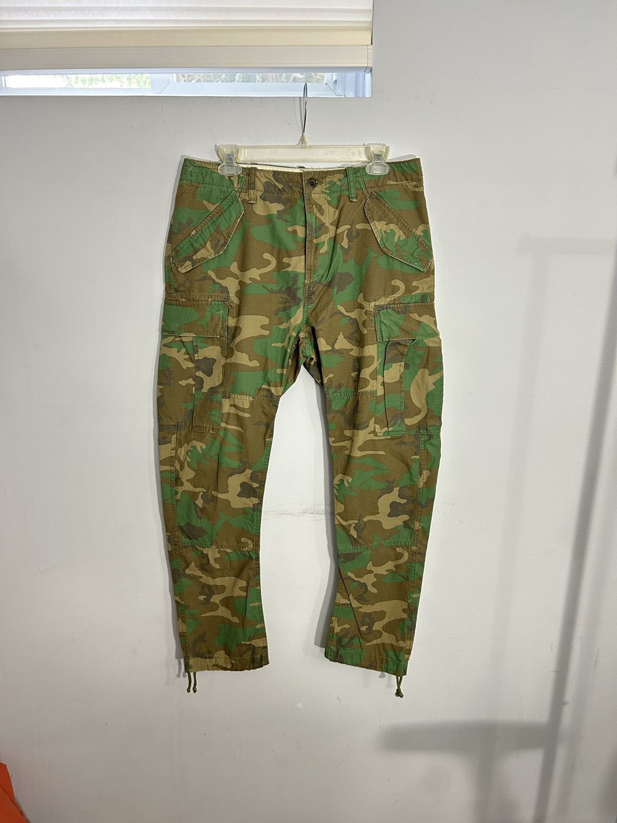 Polo ralph lauren military army forest camo slim cargo pants