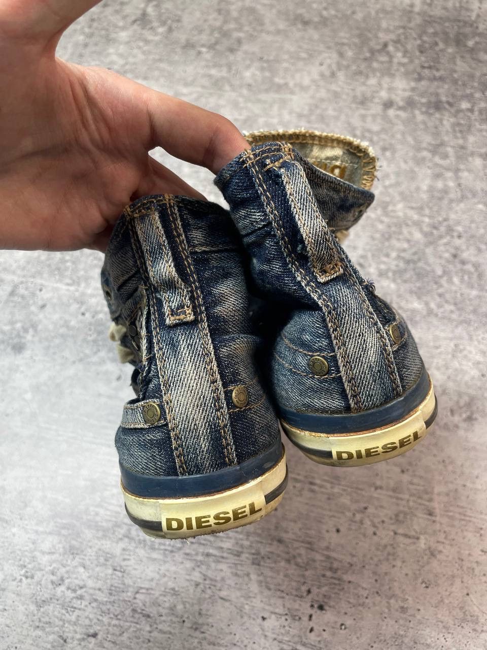 Diesel Vintage 00s Diesel Studded Lace Up Denim Shoes Y2K Size US 7 / EU 40 - 6 Thumbnail