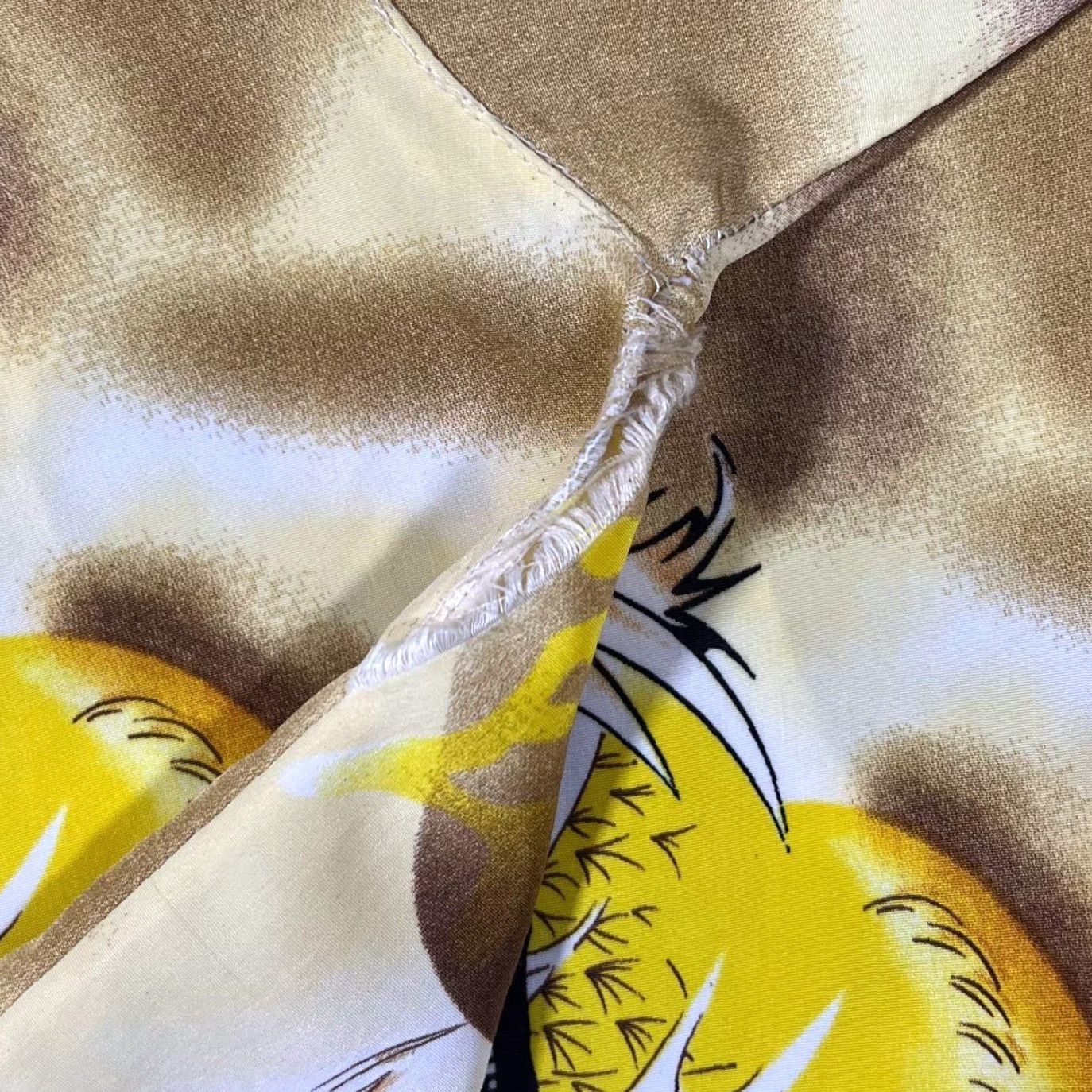 Vintage Guo Lhi Ting Early 00's Goth Y2K Dragon Yellow Brown Cream Shirt Women's 8 Button-Up Short Sleeve 8 Yellow/Brown/Cream Womens Size M / US 6-8 / IT 42-44 - 5 Thumbnail