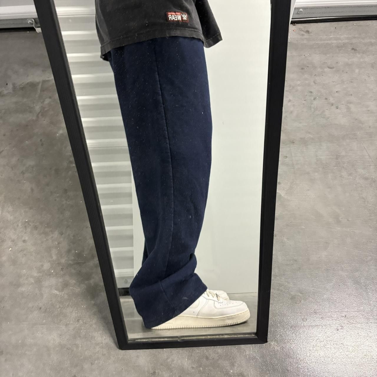 Japanese Brand × Vintage Crazy Vintage Y2K/2000s Baggy Navy Blue Sweatpants! Size US 36 / EU 52 - 1 Thumbnail