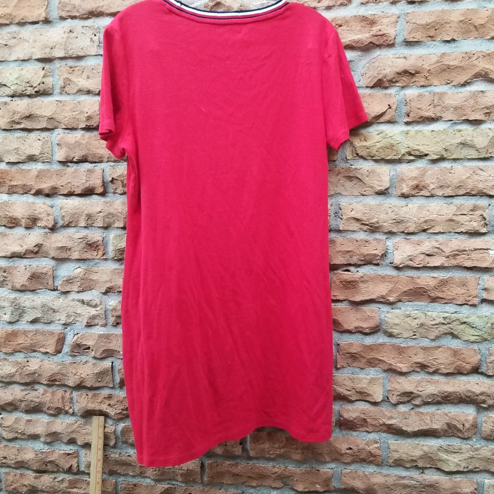 Tommy Hilfiger Tommy Hilfiger T-Shirt Dress W/ Small Pocket Size L Large Red Knit 100% Cotton Womens Casual knee length" Size L / US 10 / IT 46 - 4 Thumbnail