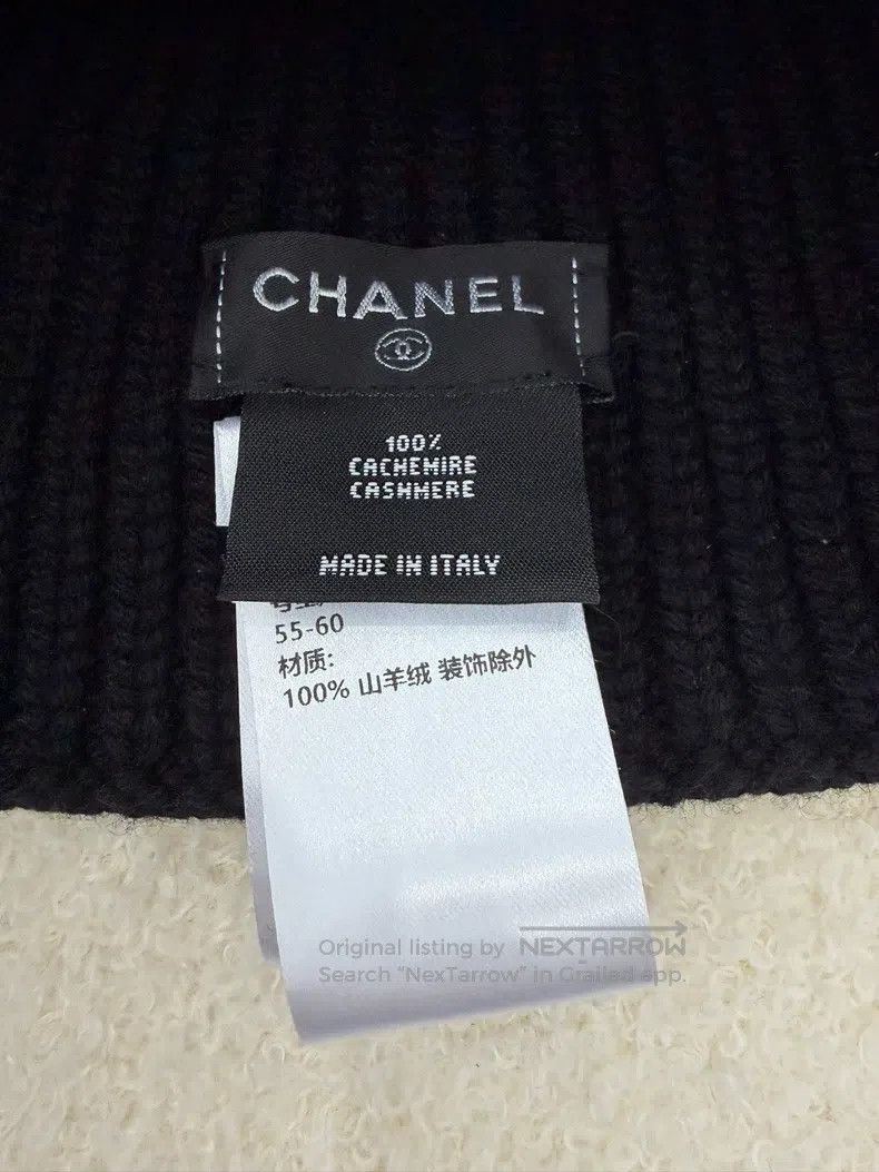 Chanel Chanel Badge Series Black Knitted Cold Hat Size ONE SIZE - 3 Thumbnail
