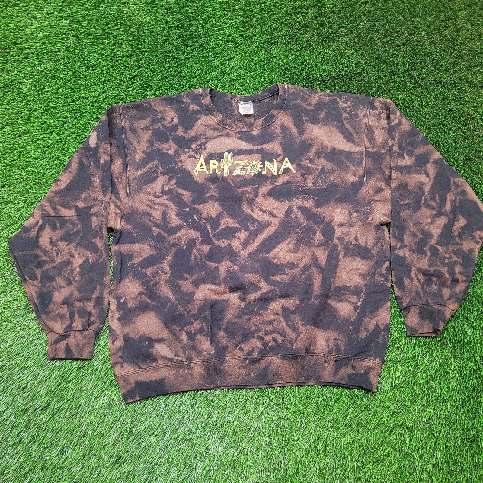 Jerzees Arizona Bleach Dye Sweatshirt XL (Fits XXL) Oversized Boxy Size US XL / EU 56 / 4 - 2 Thumbnail