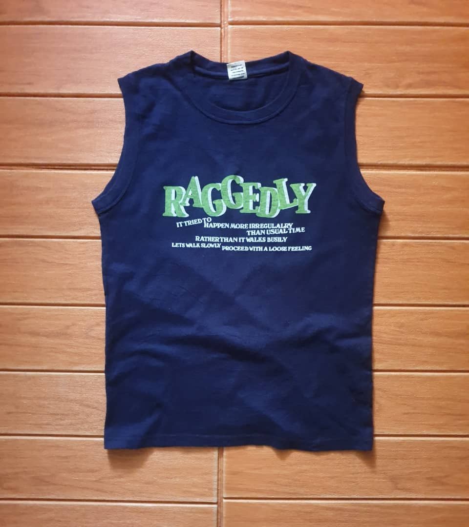 Japanese Brand Raggedly blue colour Sleeveless Shirt Size US M / EU 48-50 / 2 - 1 Thumbnail