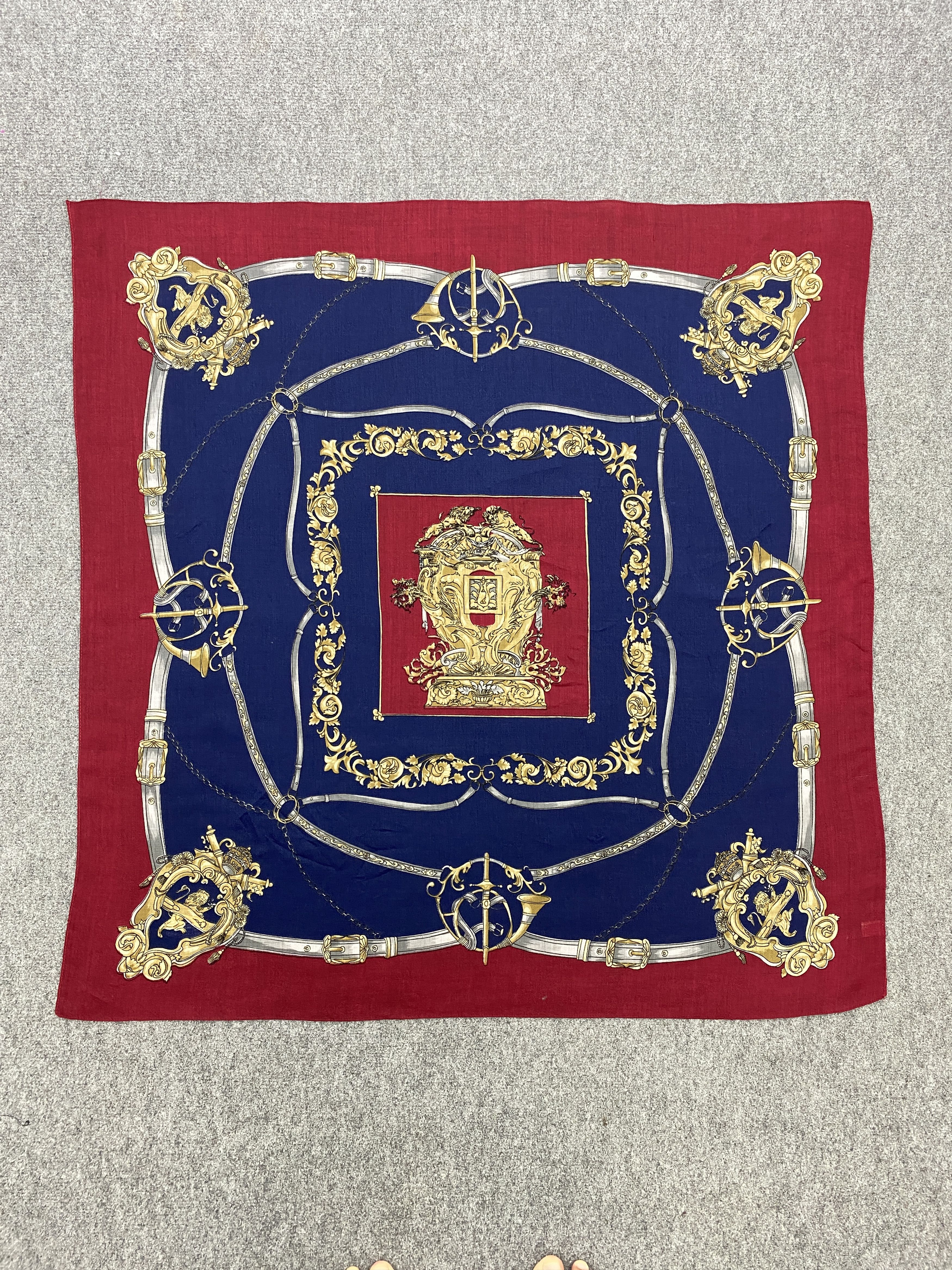 Japanese Brand Vintage Wool Scarf Shawl Babushka head Scarf SN0033 Size ONE SIZE - 3 Thumbnail