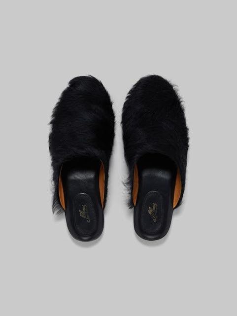 Marni o1w1db10325 Long Hair Fussbett Sabot in Black Size US 12 / EU 45 - 3 Thumbnail